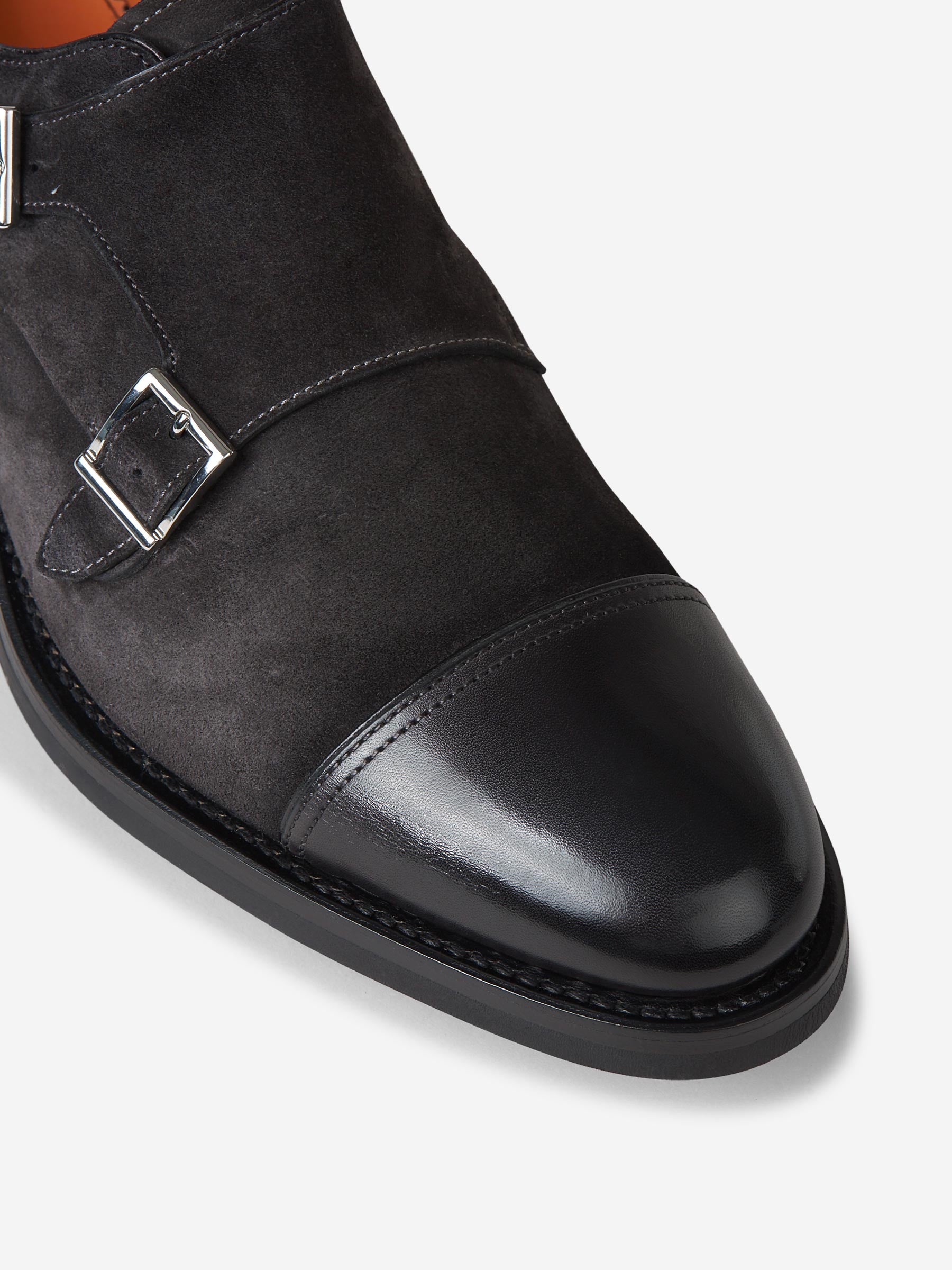 Outlet online Santoni Hombre Zapatos Monk Ante color Negro sku 611-003688 01 - Foto 3