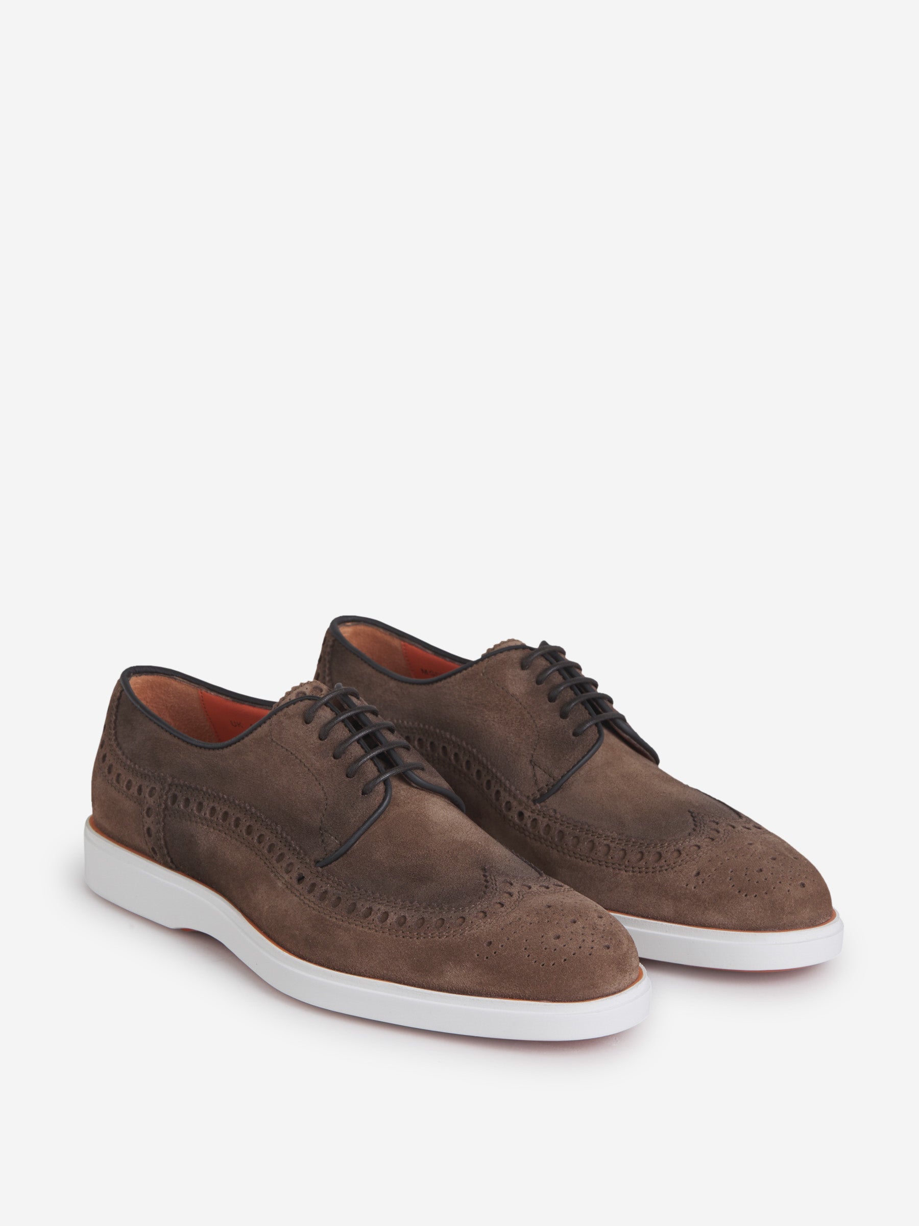 Outlet online Santoni Hombre Zapatos Derby Nobuck color Marrón sku 611-003933 01 - Foto 2
