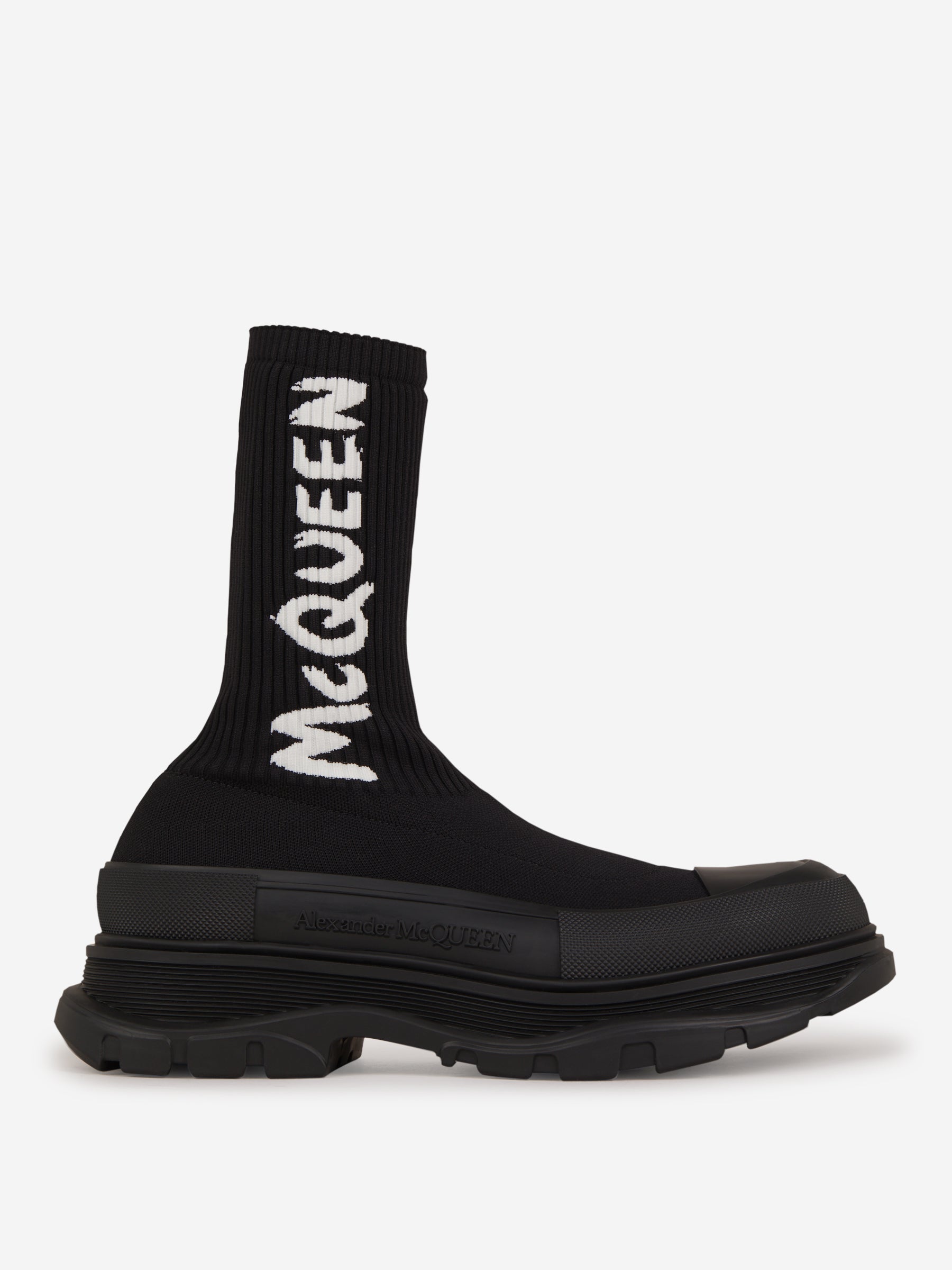Alexander McQueen Botas Graffiti Knit Tread color Negro sku 611-003948 01 - Foto 1