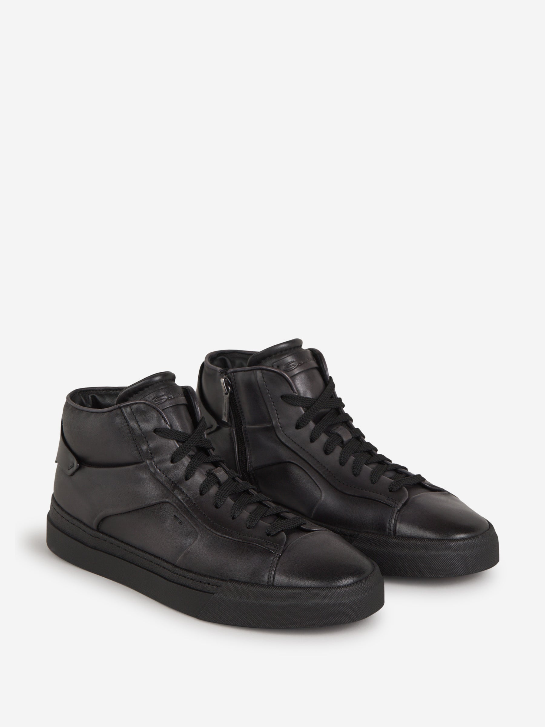 Outlet online Santoni Hombre Sneakers Altas Piel color Gris Antracita sku 611-004153 01 - Foto 2