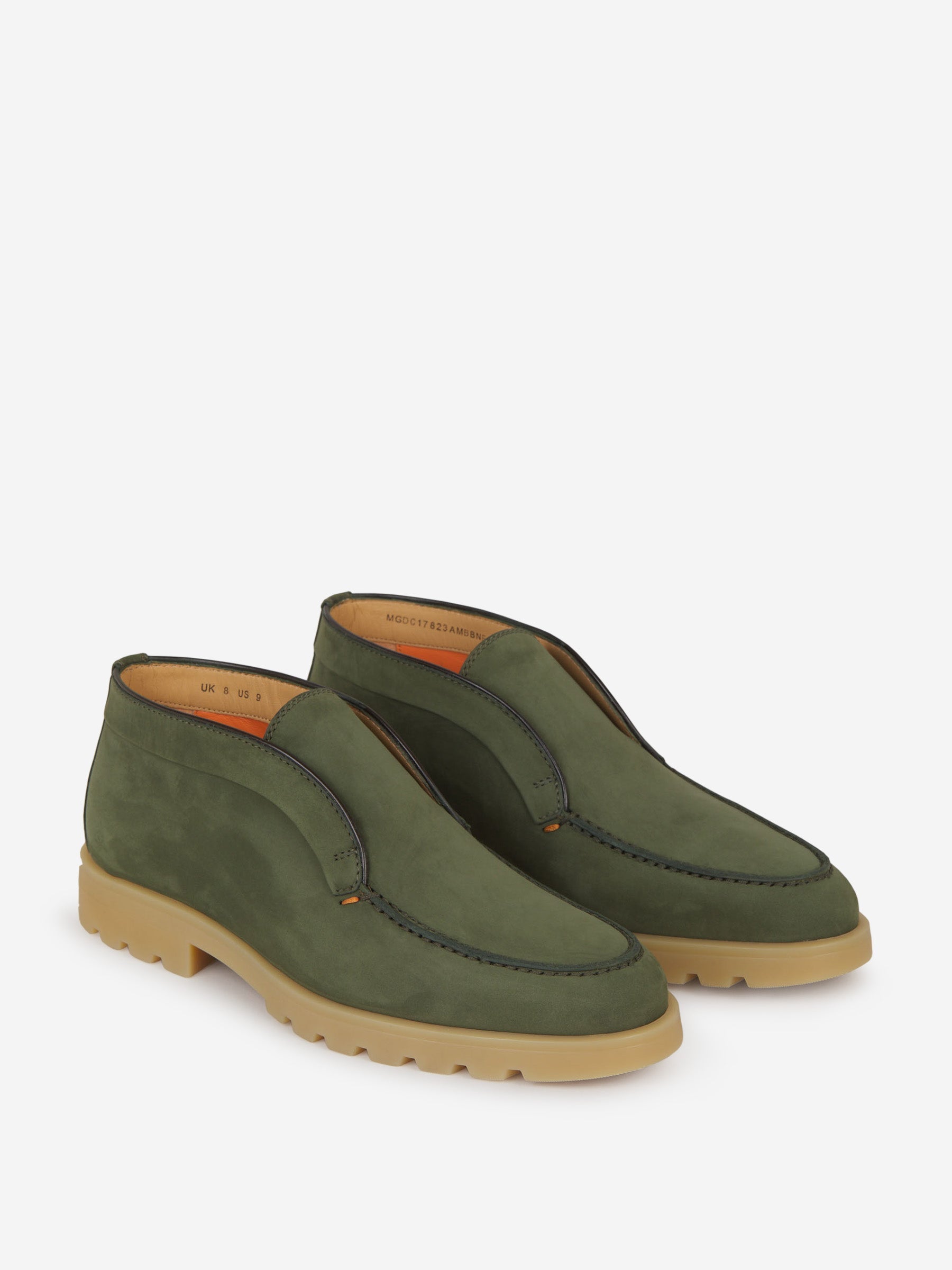 Outlet online Santoni Hombre Mocasines Altos Piel Ante color Verde Militar sku 611-004247 01 - Foto 2