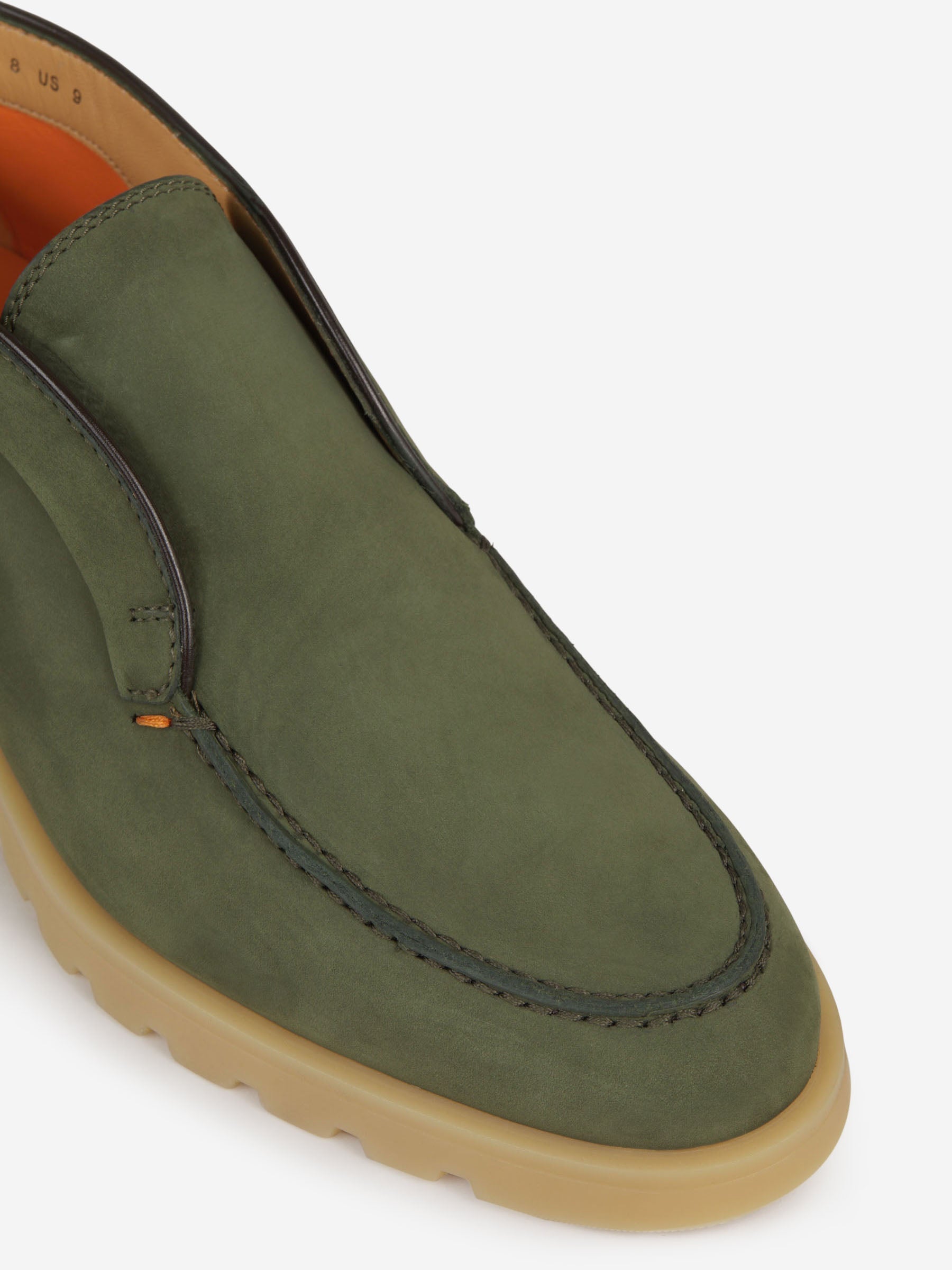 Outlet online Santoni Hombre Mocasines Altos Piel Ante color Verde Militar sku 611-004247 01 - Foto 5