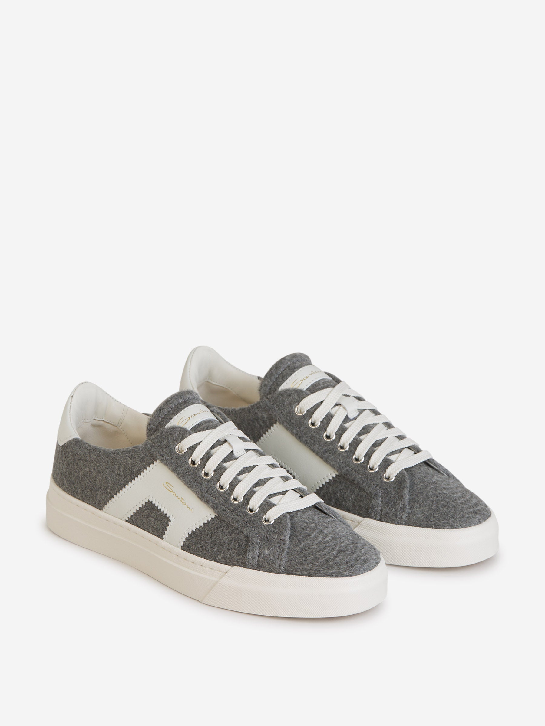 Outlet online Santoni Hombre Sneakers Double Buckle Lana color Gris Carbon sku 611-004262 01 - Foto 2