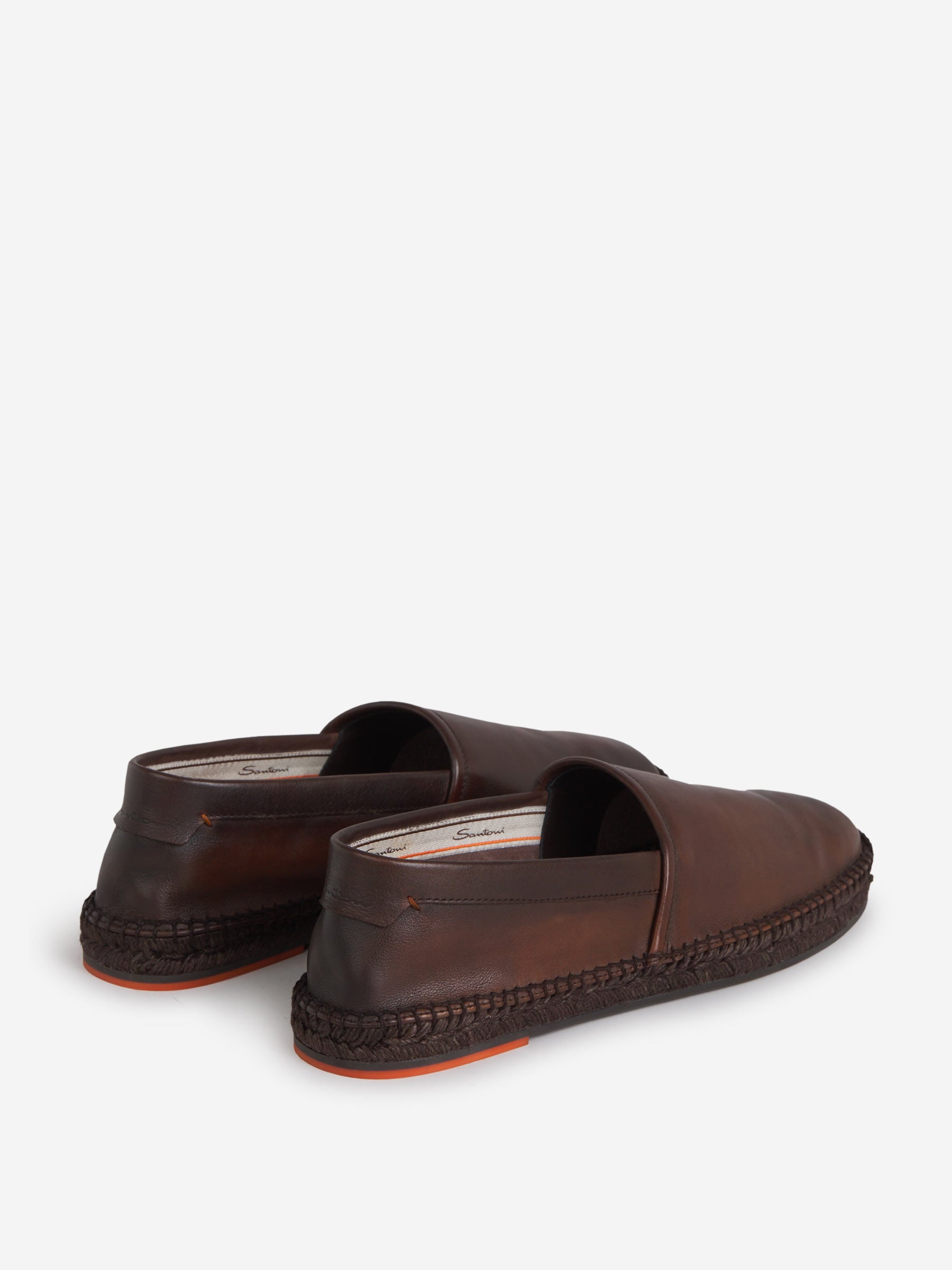 Santoni Alpargatas Piel Envejecida color Marrón sku 613-000380 01 - Foto 3