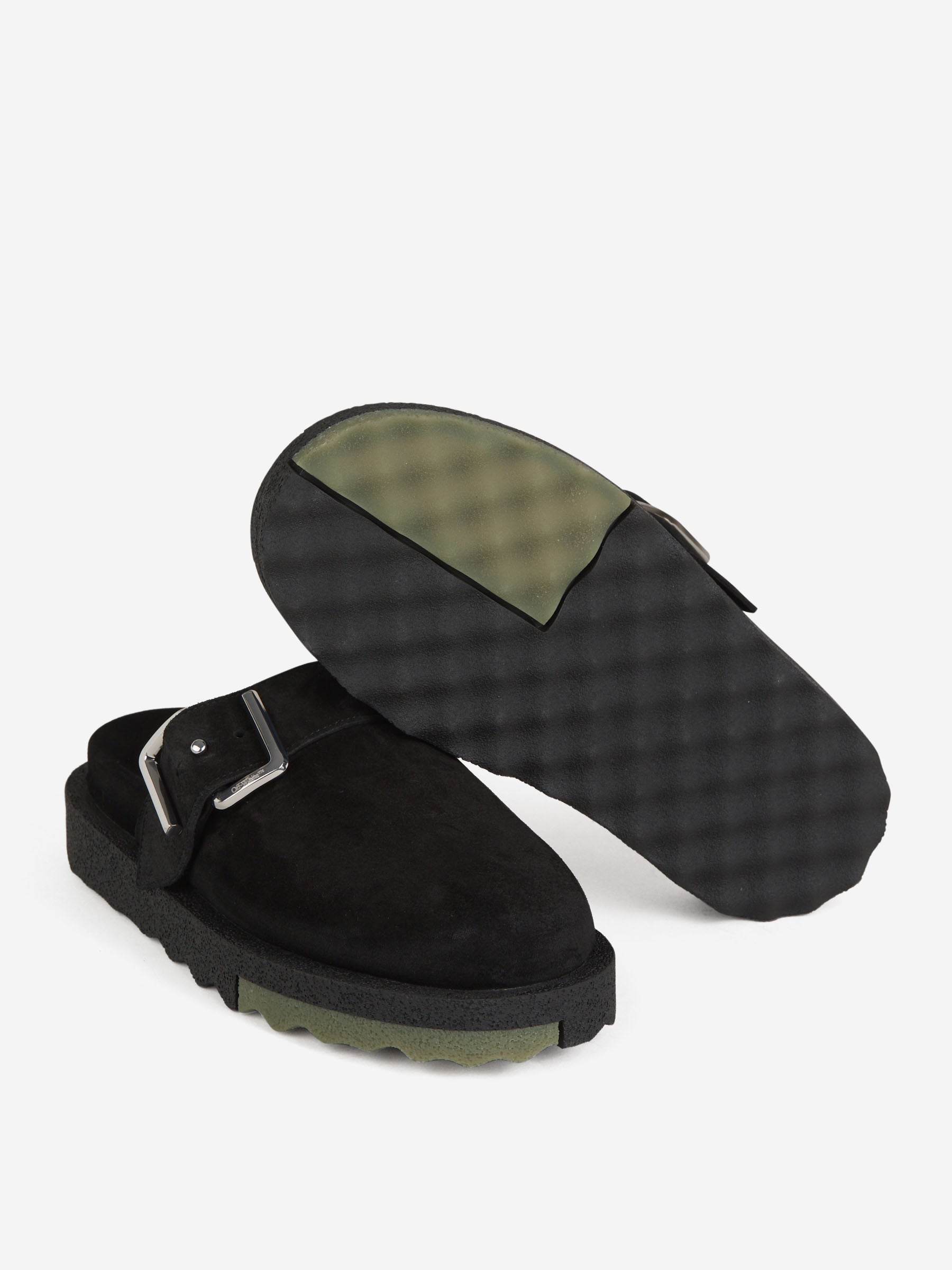 Outlet online Off-White Hombre Zuecos Spongesole Ante color Negro sku 613-000409 01 - Foto 4