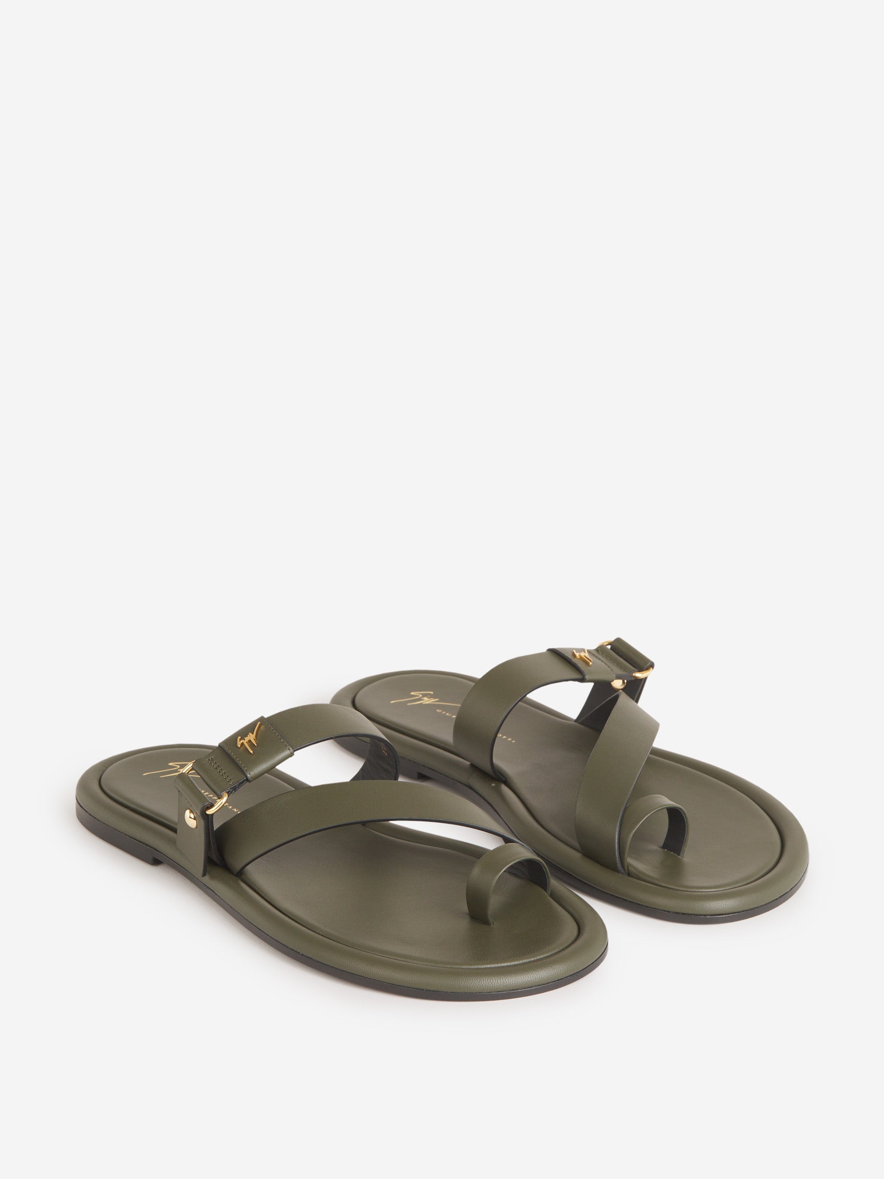 Outlet online Giuseppe Zanotti Hombre Sandalias Romanas Piel color Verde Militar sku 613-000418 01 - Foto 2