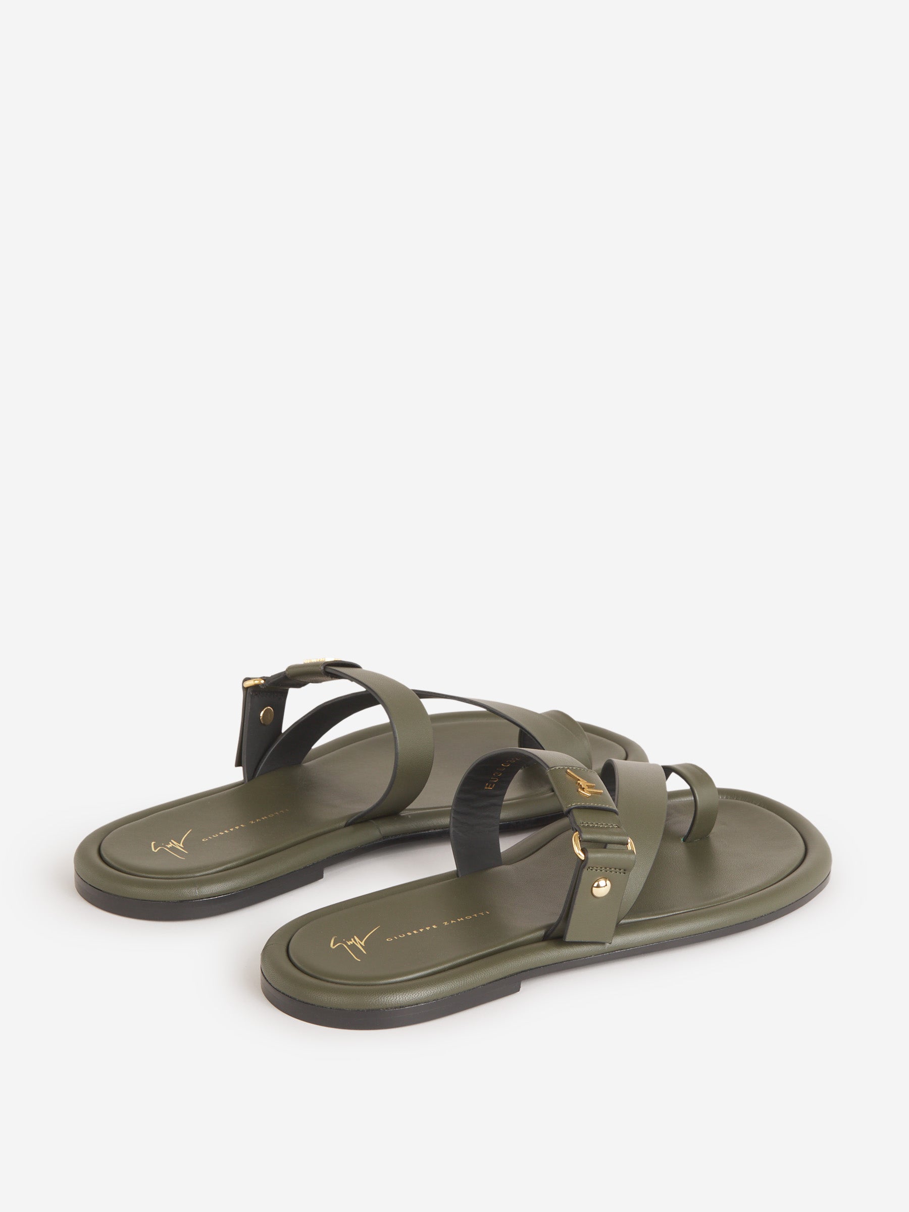 Outlet online Giuseppe Zanotti Hombre Sandalias Romanas Piel color Verde Militar sku 613-000418 01 - Foto 3