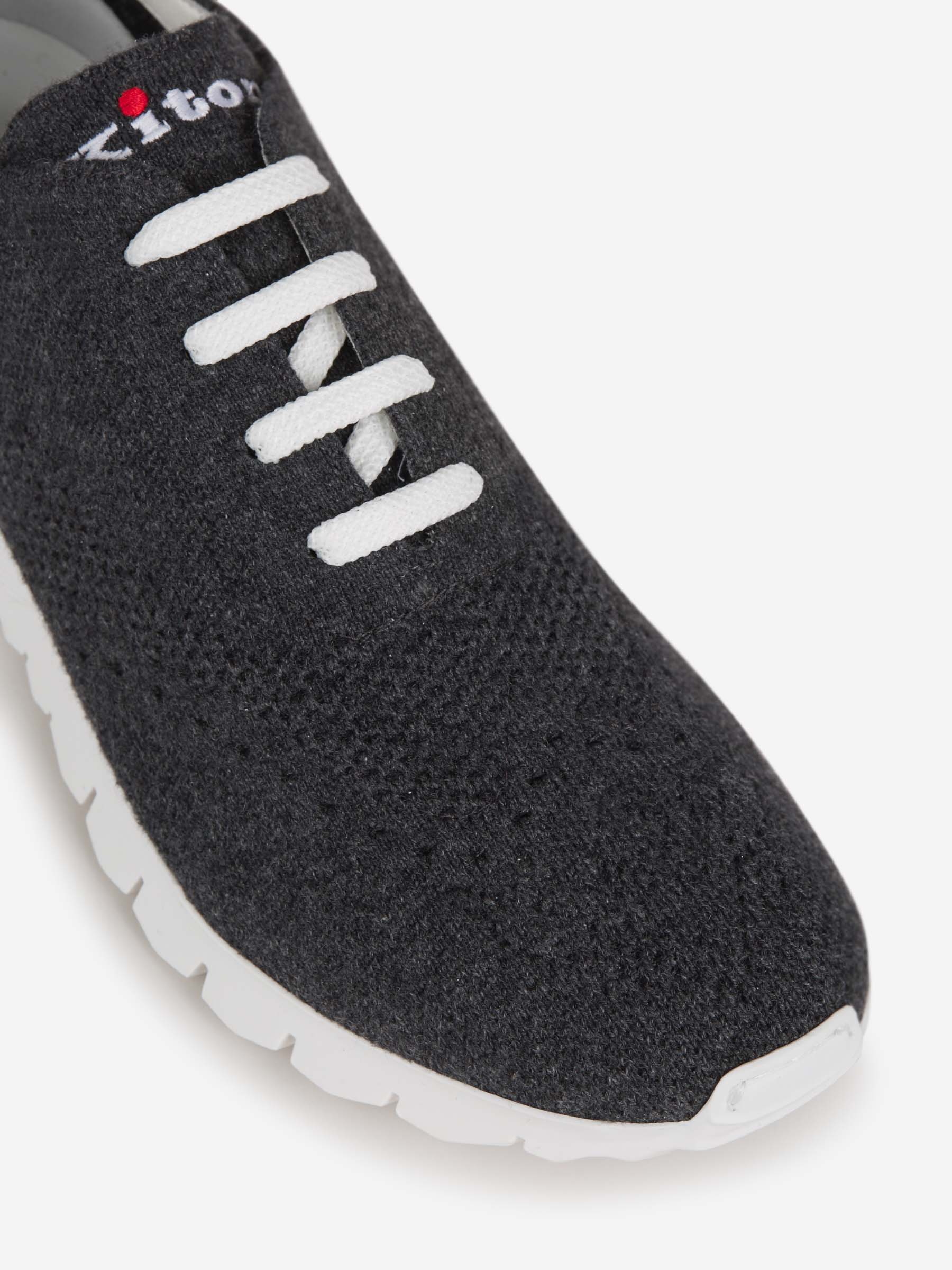 Outlet online Kiton Hombre Sneakers Fit Punto Cashmere color Gris Piedra sku 616-002106 01 - Foto 4