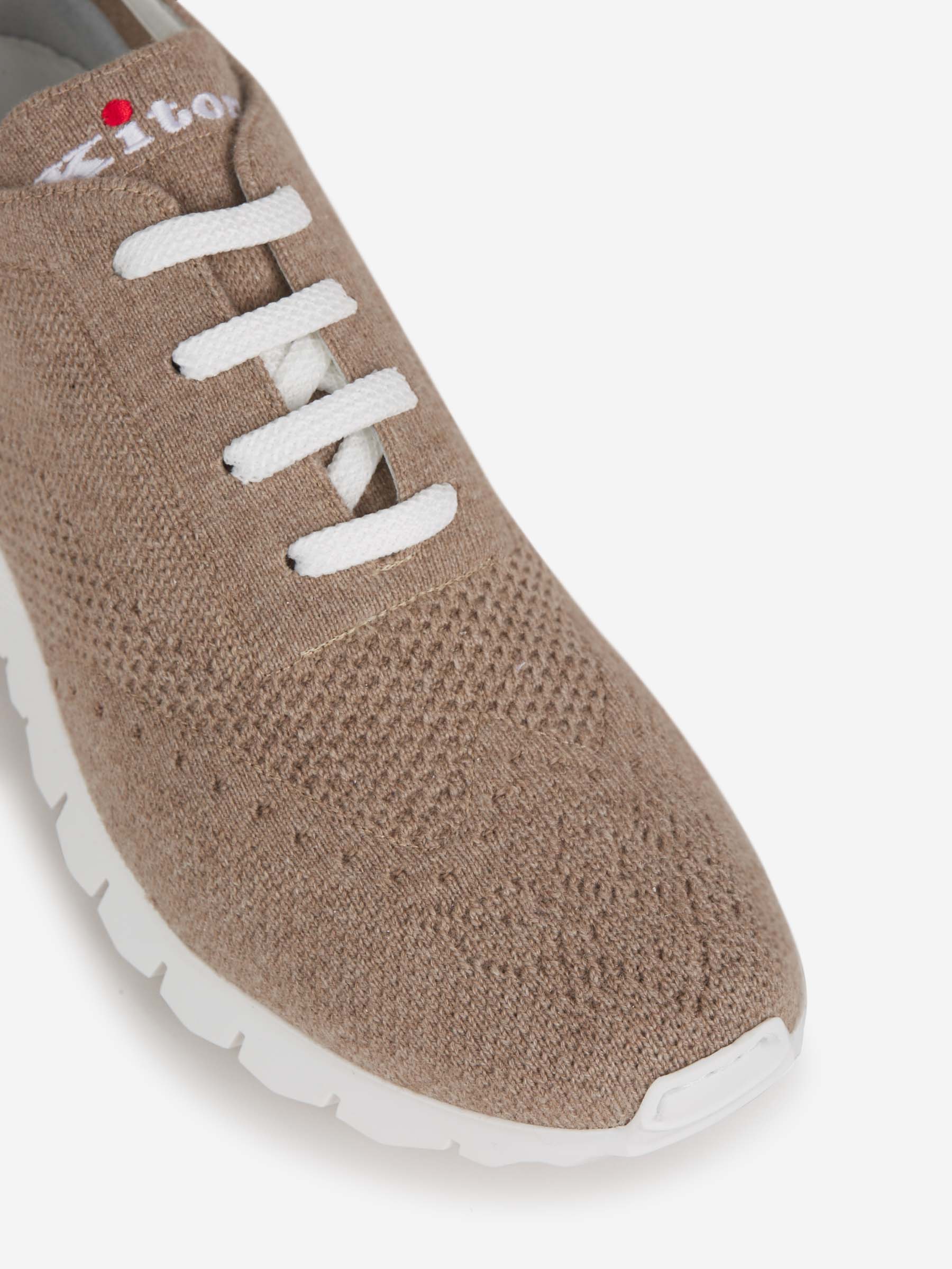 Outlet online Kiton Hombre Sneakers Fit Punto Cashmere color Gris Piedra sku 616-002107 01 - Foto 4