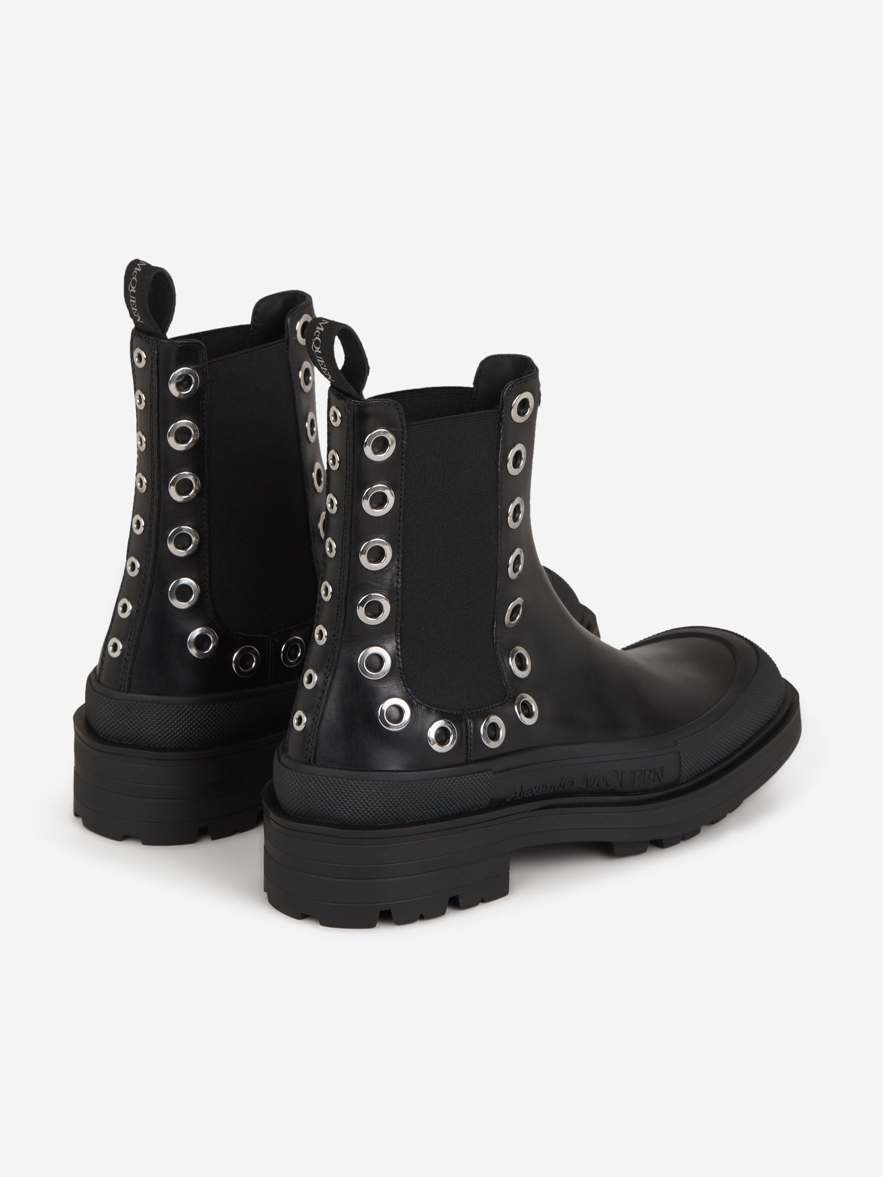 Alexander McQueen Botas Chelsea Stack color Negro sku 616-002180 01 - Foto 3