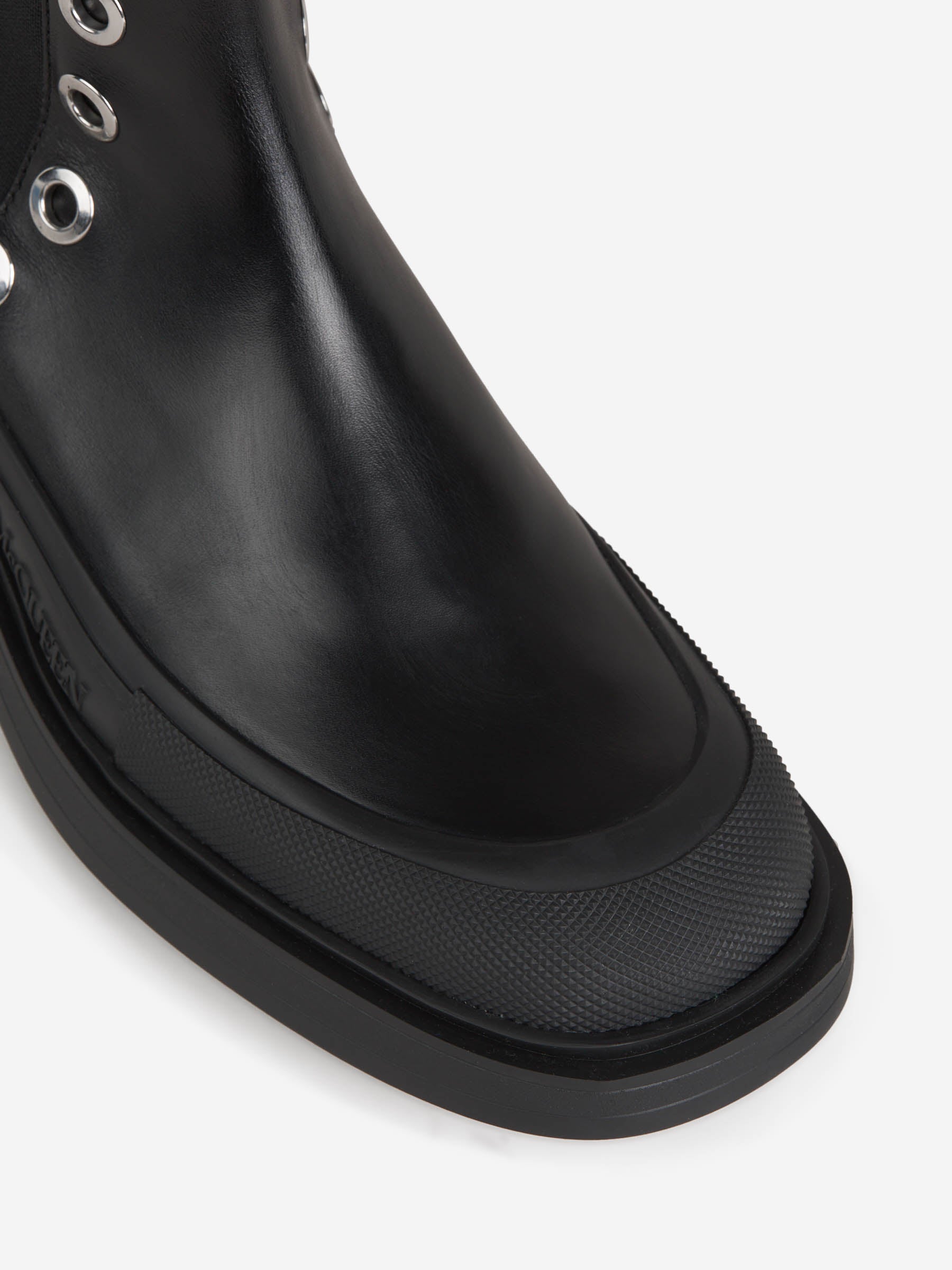 Alexander McQueen Botas Chelsea Stack color Negro sku 616-002180 01 - Foto 4
