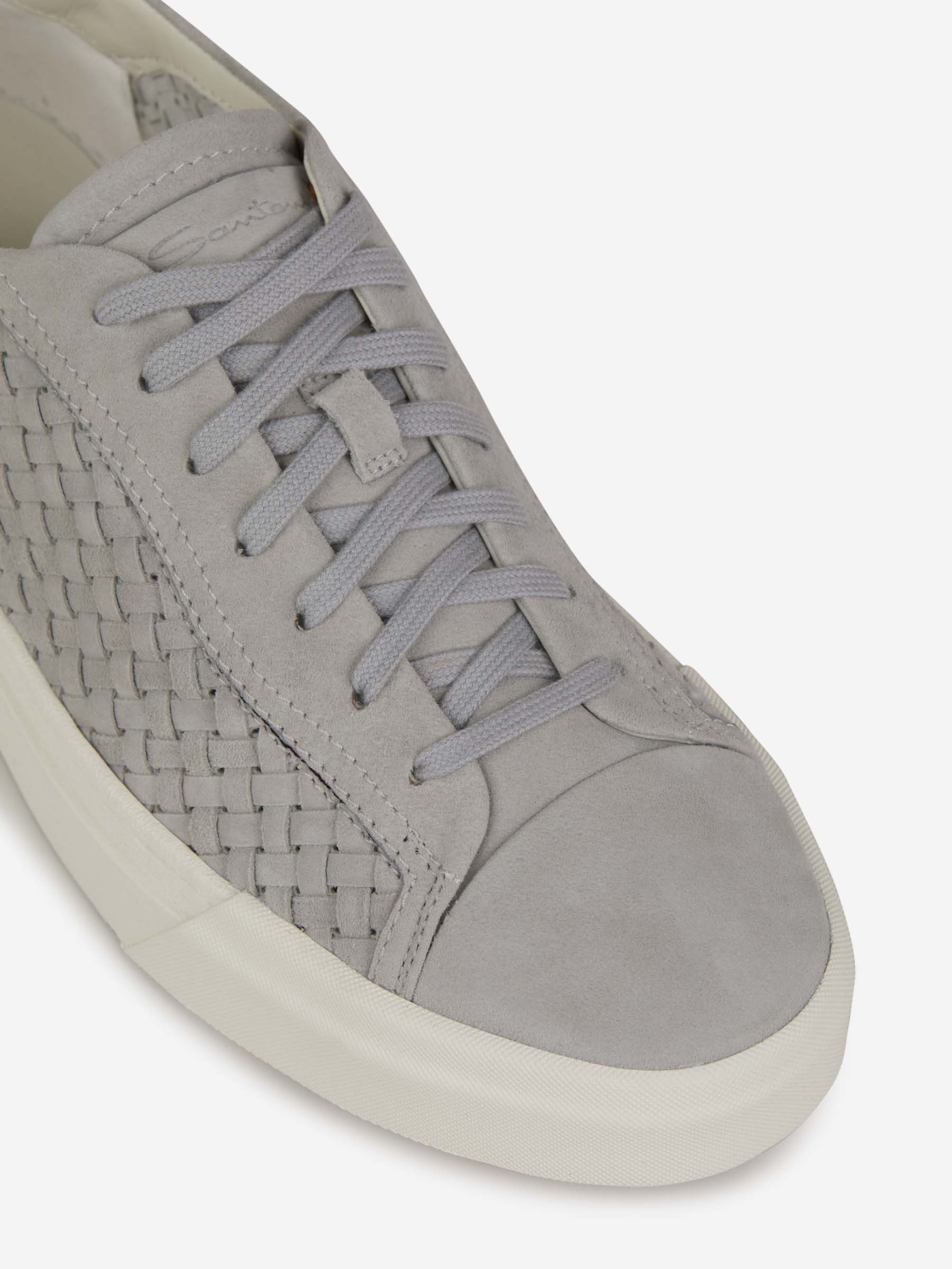 Outlet online Santoni Hombre Sneakers Entretejidas Ante color Gris Claro sku 616-002190 01 - Foto 4