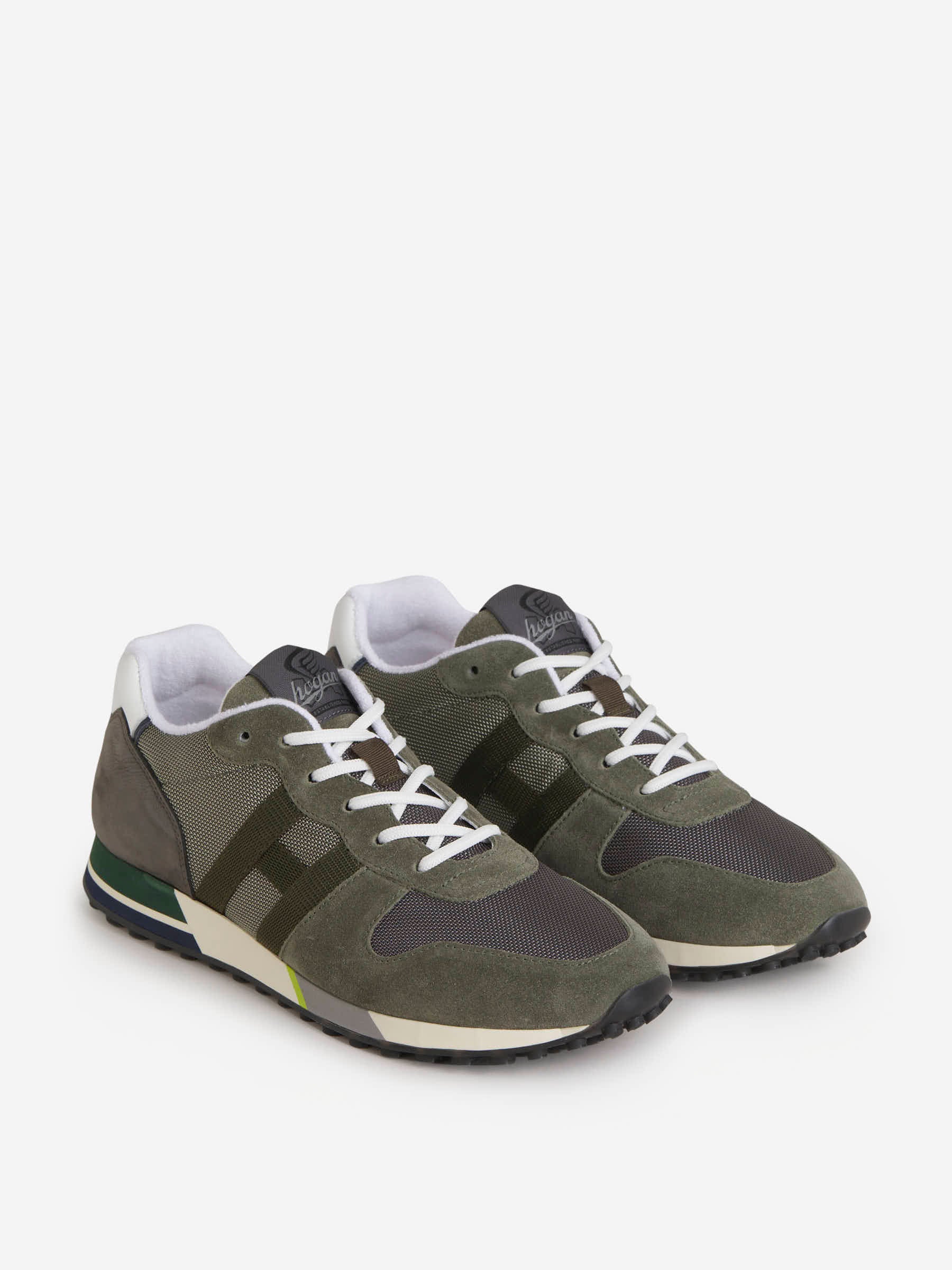Outlet online Hogan Hombre Sneakers H383 color Verde Militar sku 616-002262 01 - Foto 2