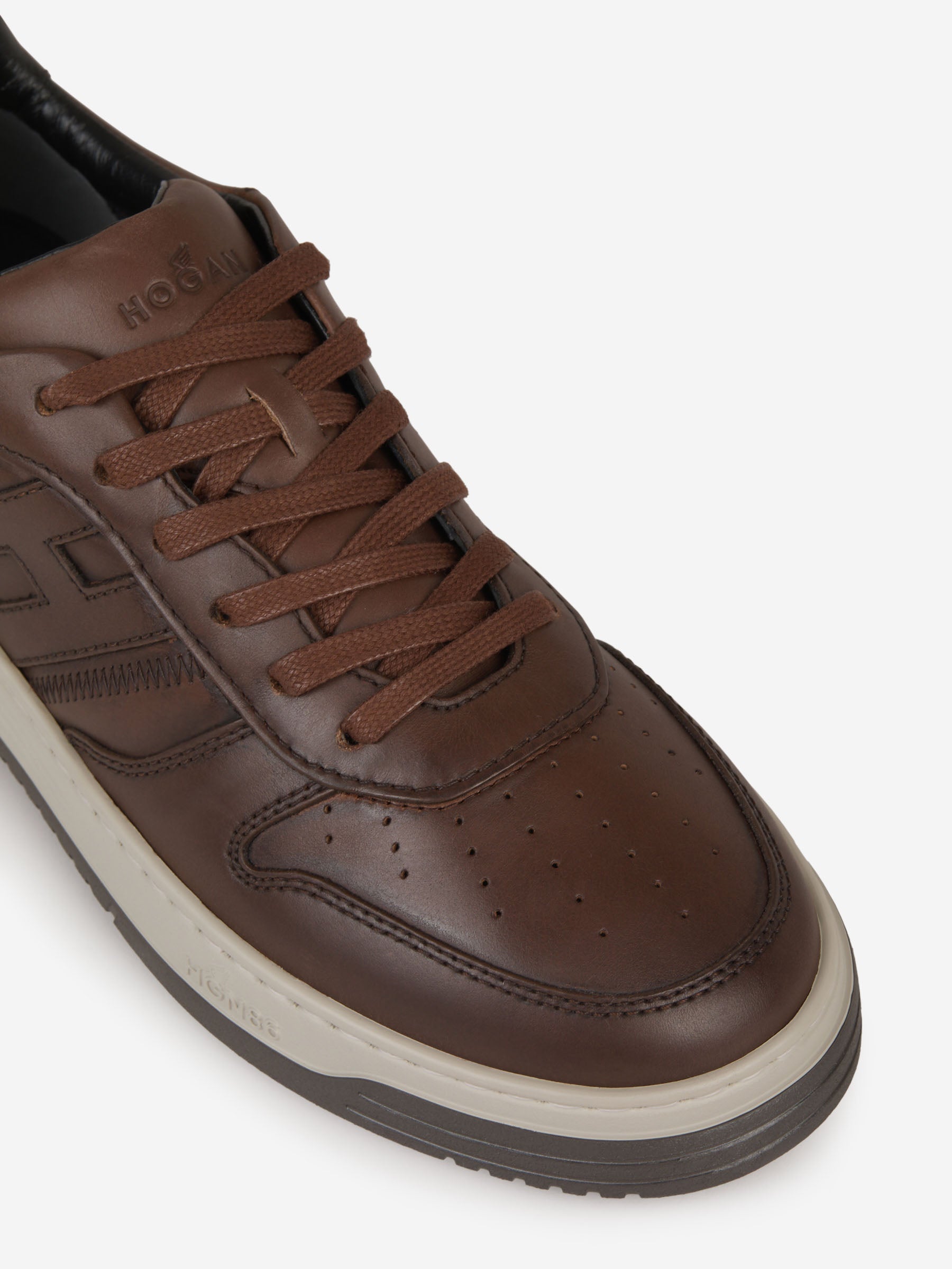 Outlet online Hogan Hombre Sneakers Paneles Piel color Marron sku 616-002439 01 - Foto 5