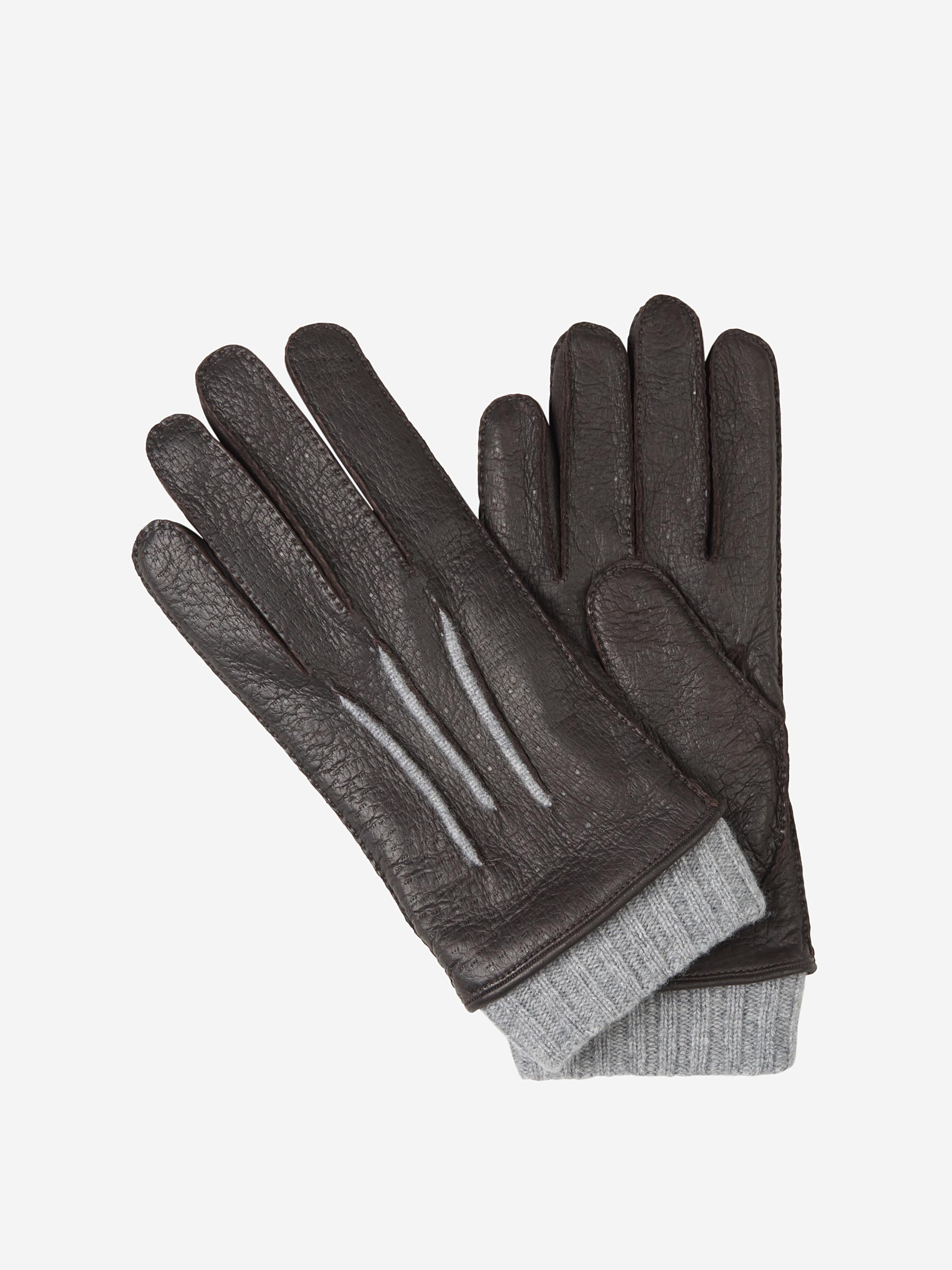 Santa Eulalia Guantes Piel Y Cashmere color Marrón Oscuro sku 680-000092 02 - Foto 3