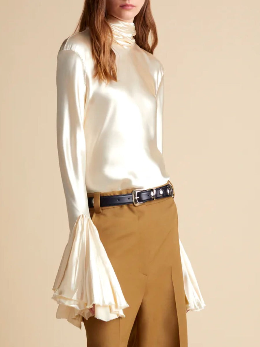 Khaite Blusa Amelia Satén color Dorado sku 701-001767 01 - Foto 6