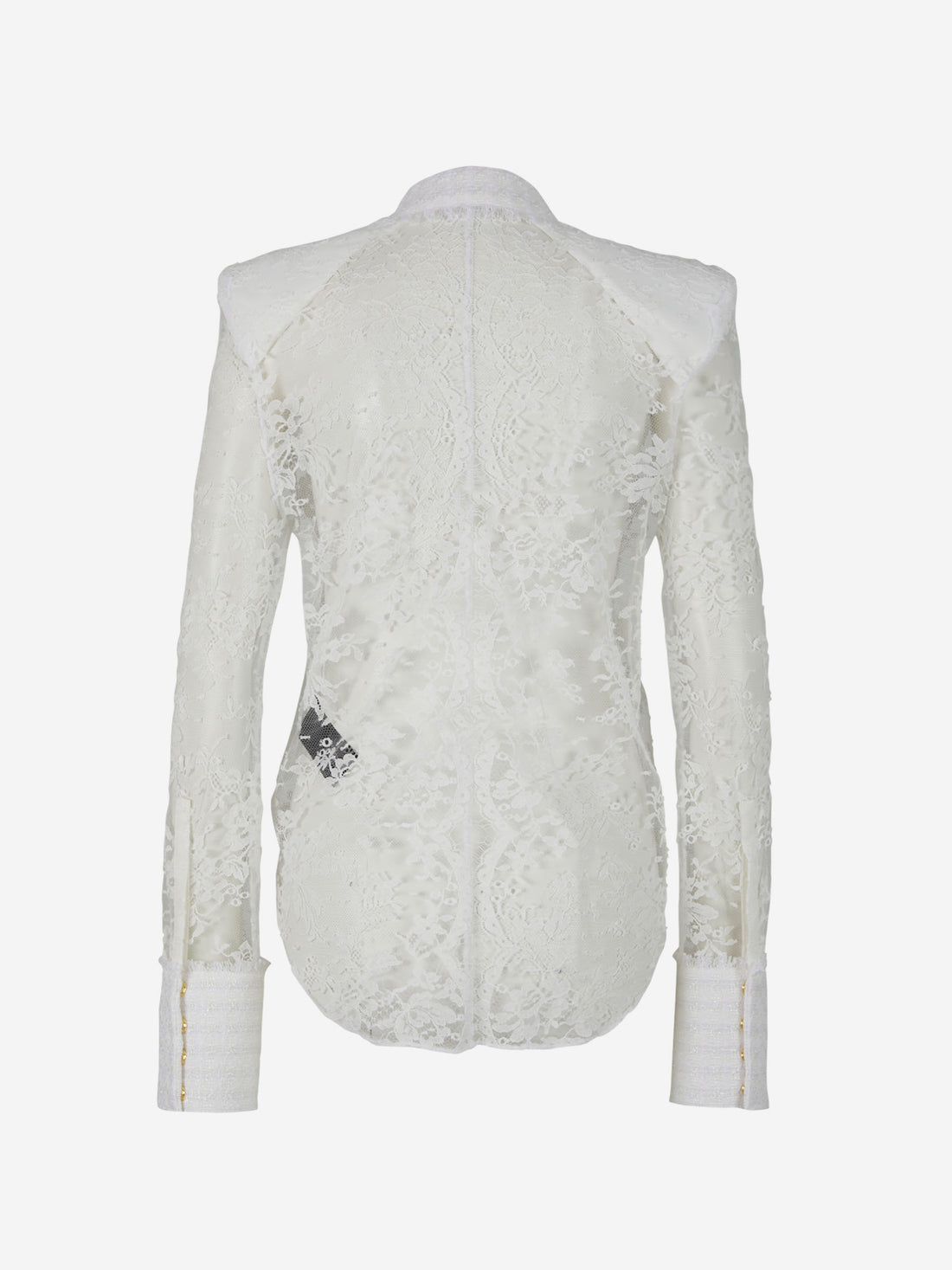 Balmain Camisa Tweed Encaje color Blanco sku 701-001778 01 - Foto 2