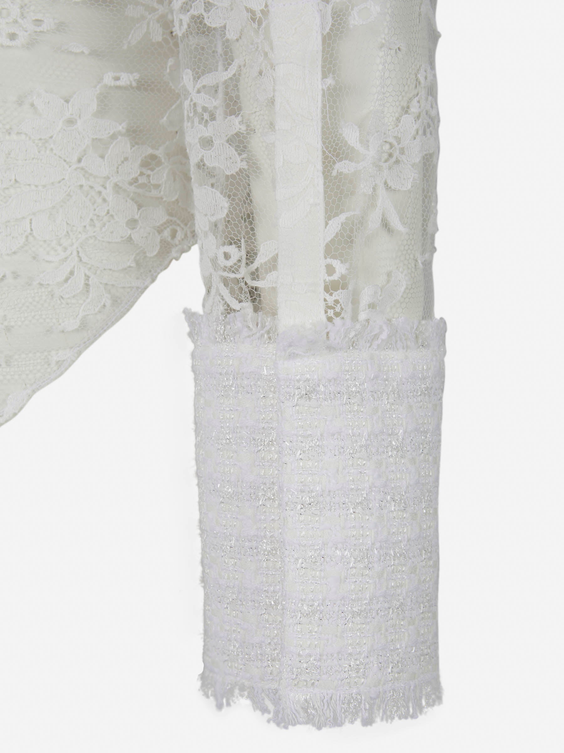 Balmain Camisa Tweed Encaje color Blanco sku 701-001778 01 - Foto 4