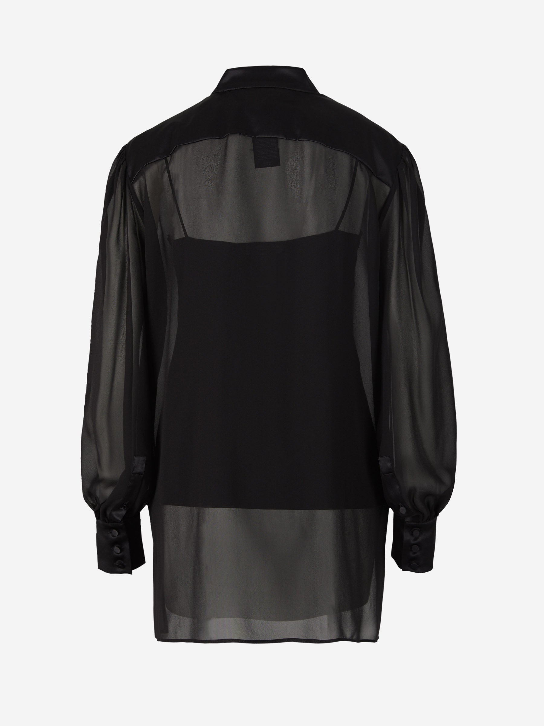 Max Mara Blusa Transparente Seda color Negro sku 701-001779 01 - Foto 2