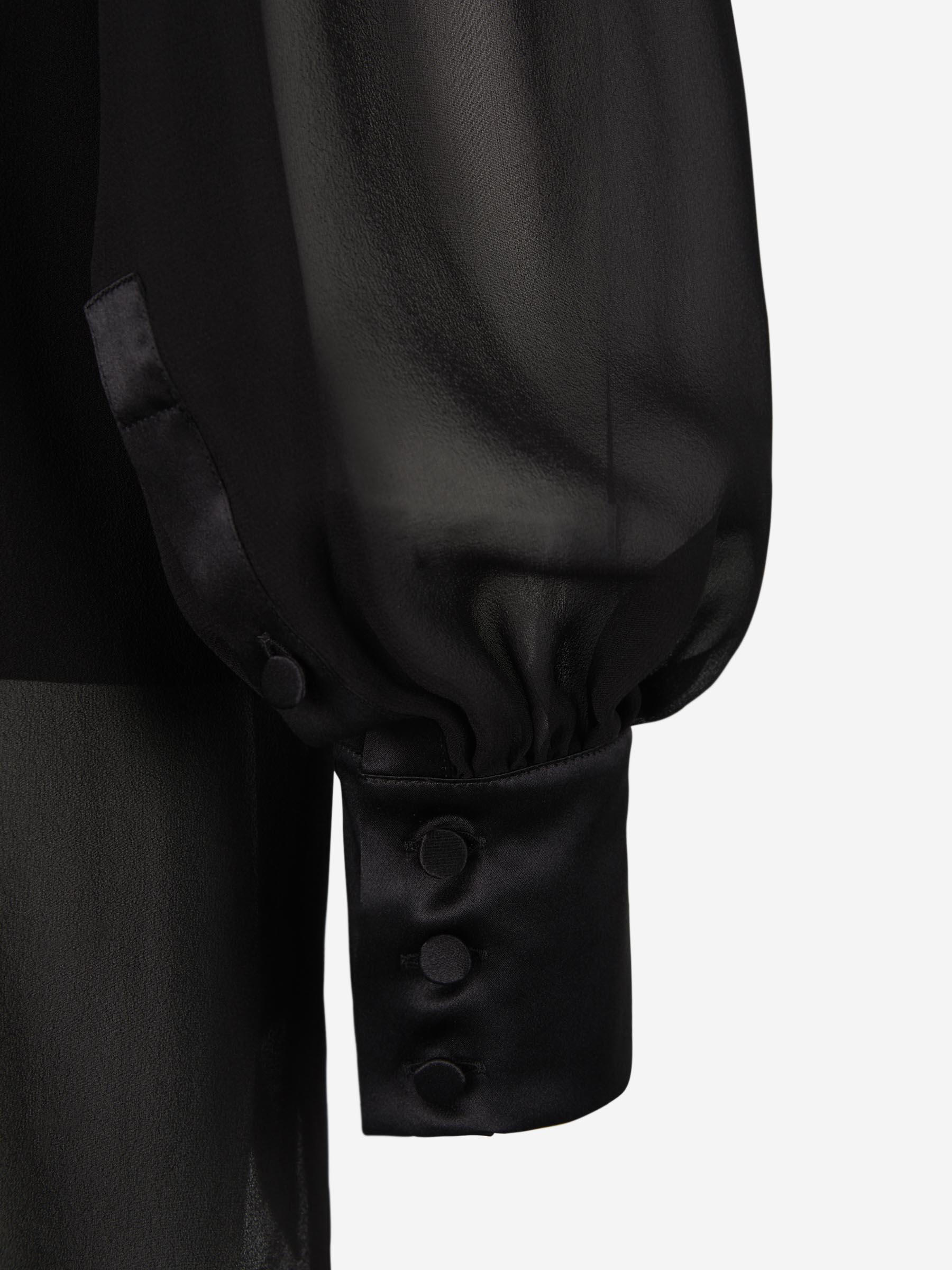 Max Mara Blusa Transparente Seda color Negro sku 701-001779 01 - Foto 5