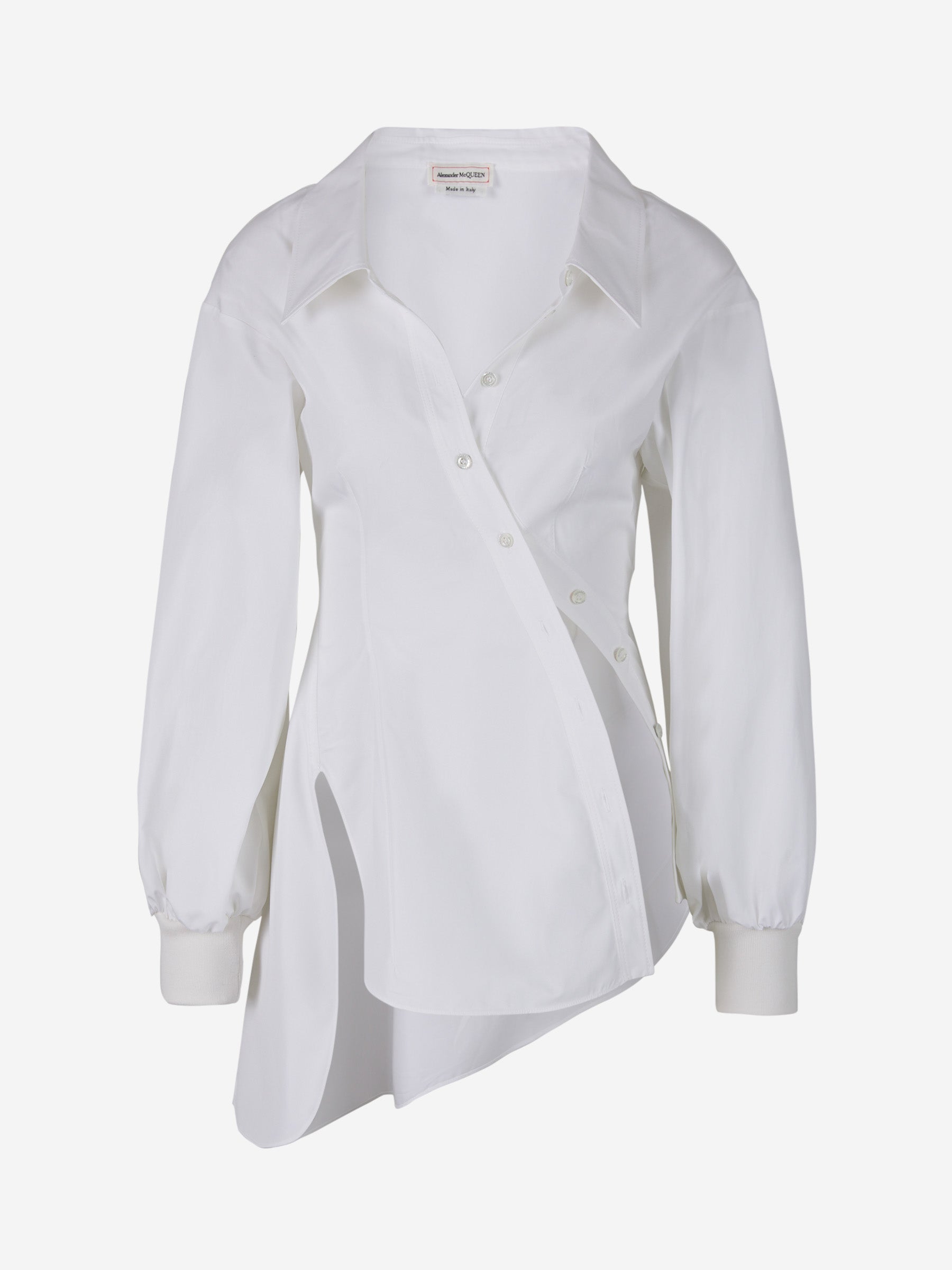 Alexander McQueen Camisa Asimétrica Popelina color Blanco sku 701-001808 01 - Foto 1