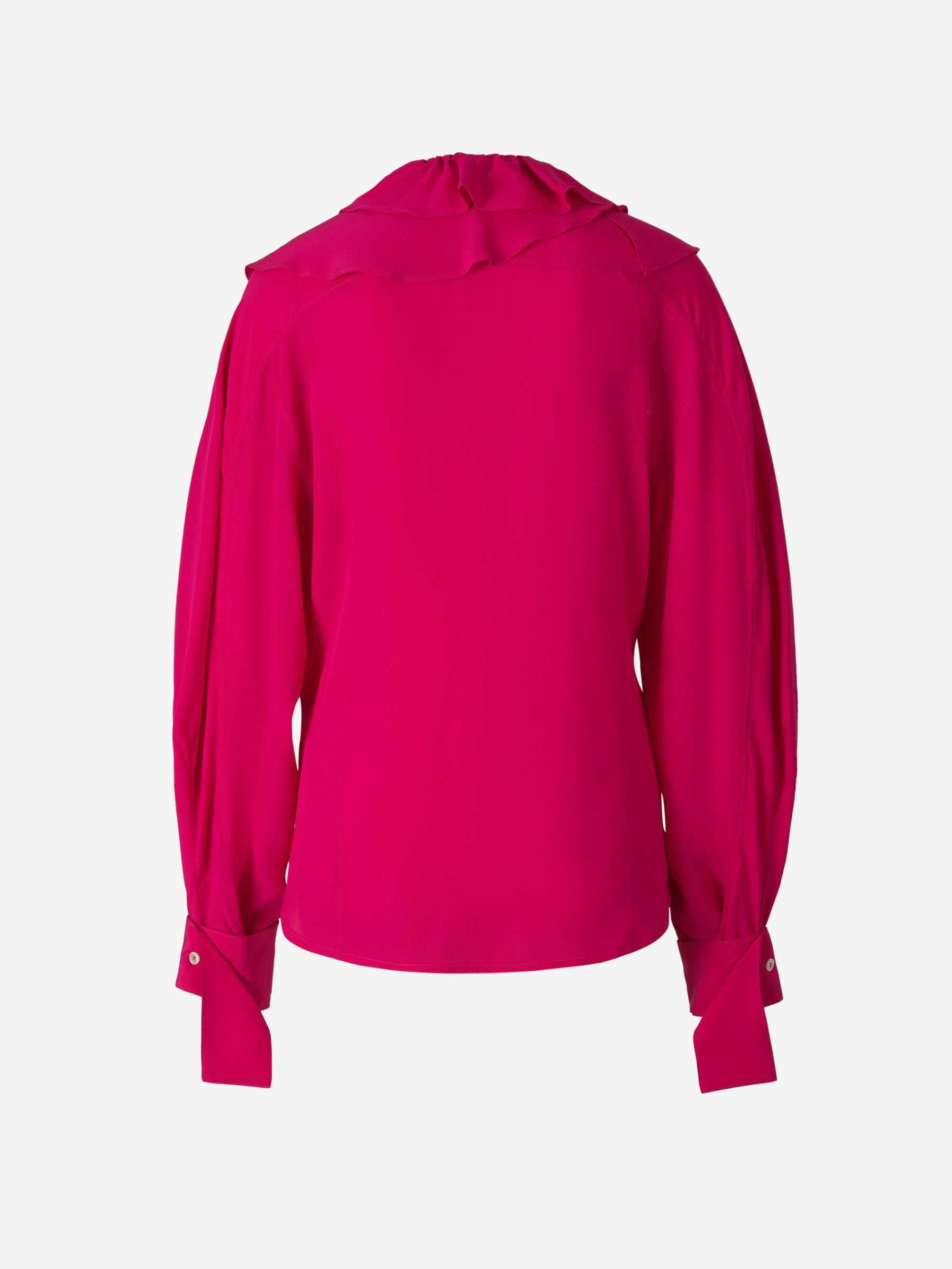 Victoria Beckham Blusa Volantes Seda color Fucsia sku 701-001826 00 - Foto 2