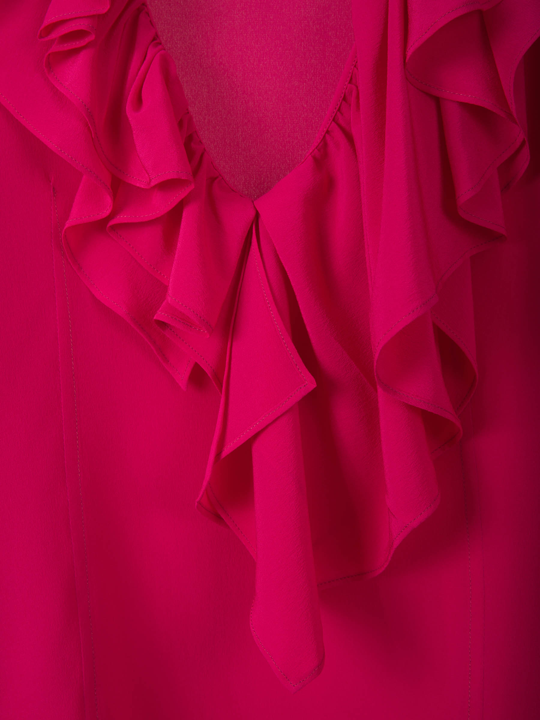 Victoria Beckham Blusa Volantes Seda color Fucsia sku 701-001826 00 - Foto 3