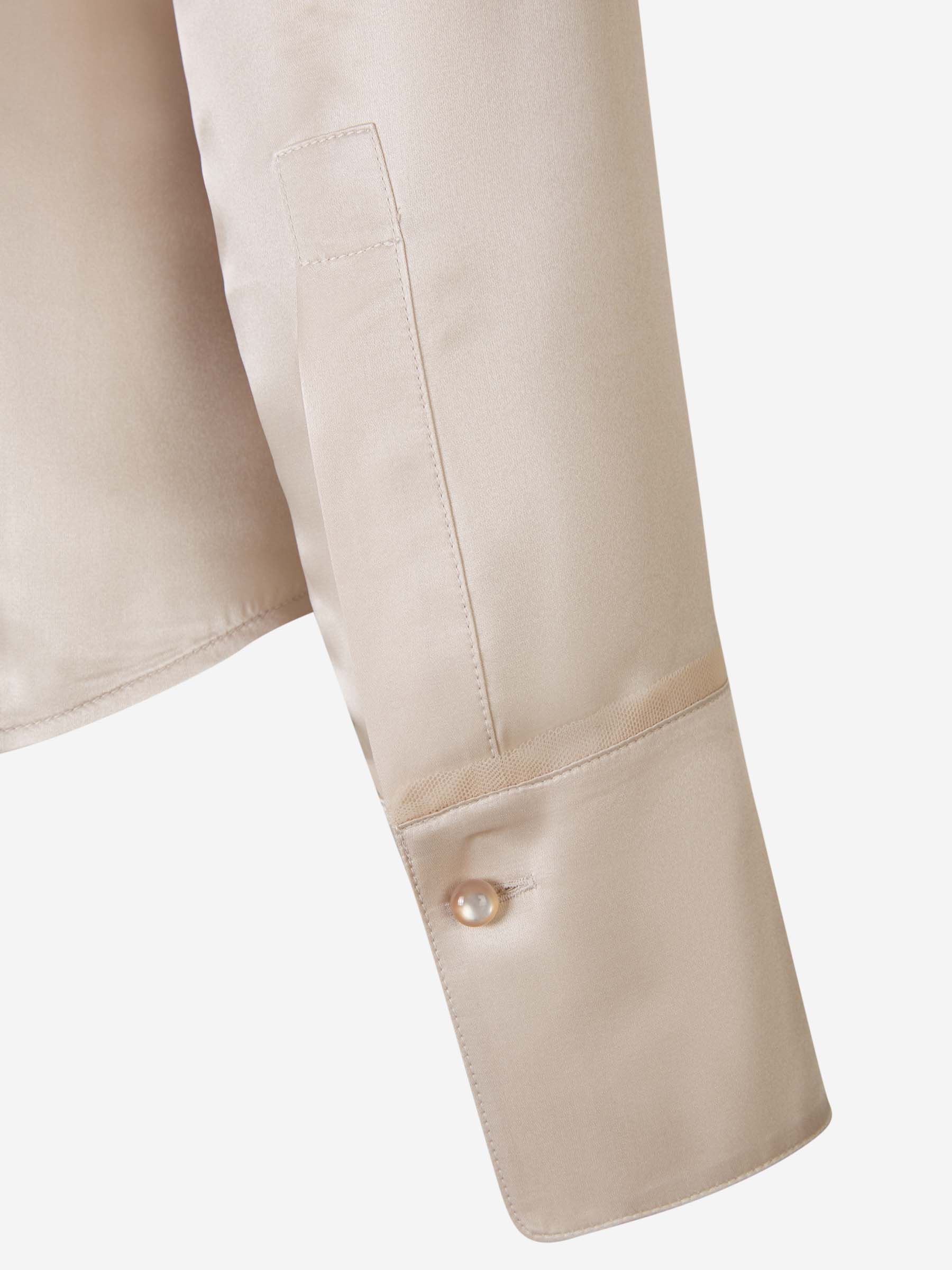 Acne Studios Camisa Tul Y Seda color Beis sku 701-001832 01 - Foto 4