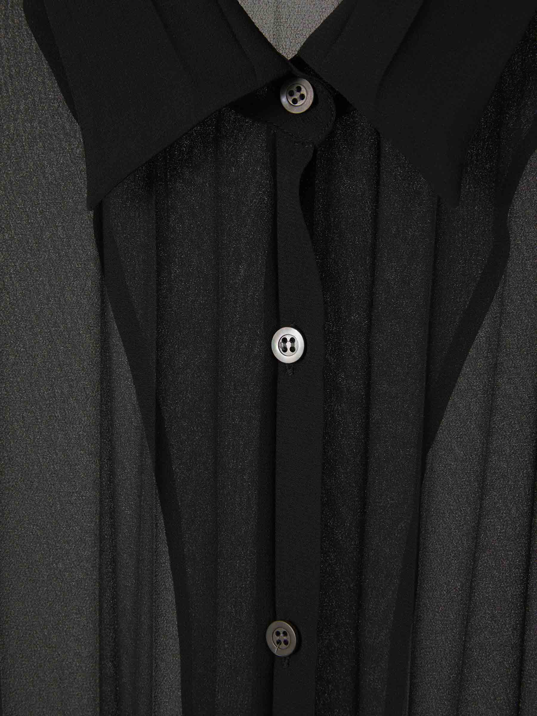 Dries Van Noten Camisa Plisada Transparente color Negro sku 701-001900 01 - Foto 3