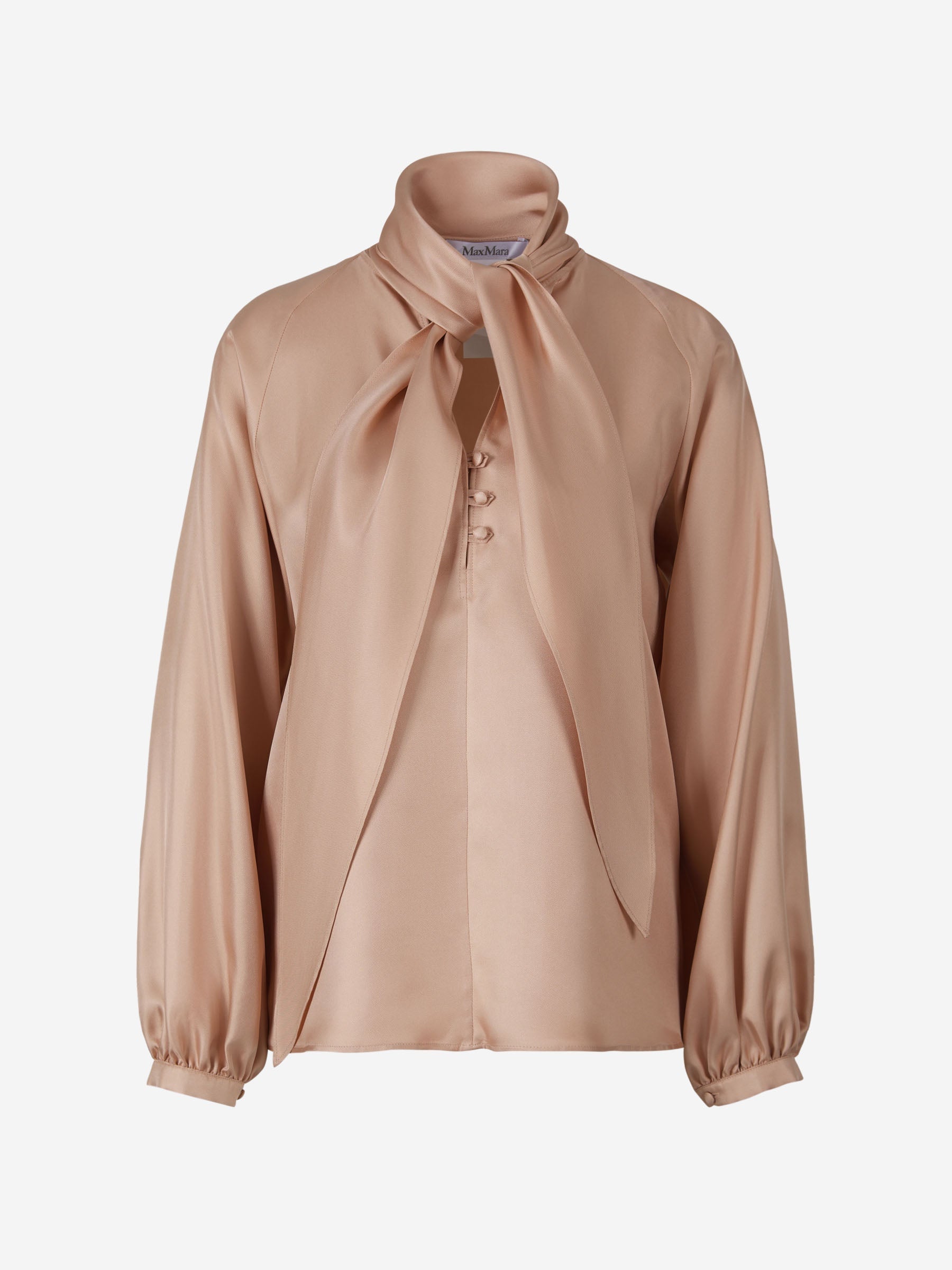 Max Mara Blusa Fular Seda color Almendra sku 701-001975 01 - Foto 1
