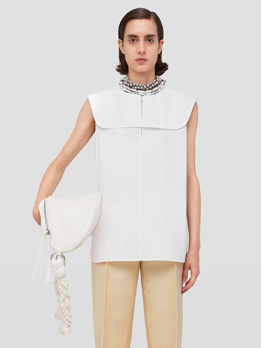Jil Sander Blusa Popelín Algodón color Blanco sku 702-000394 01 - Foto 5