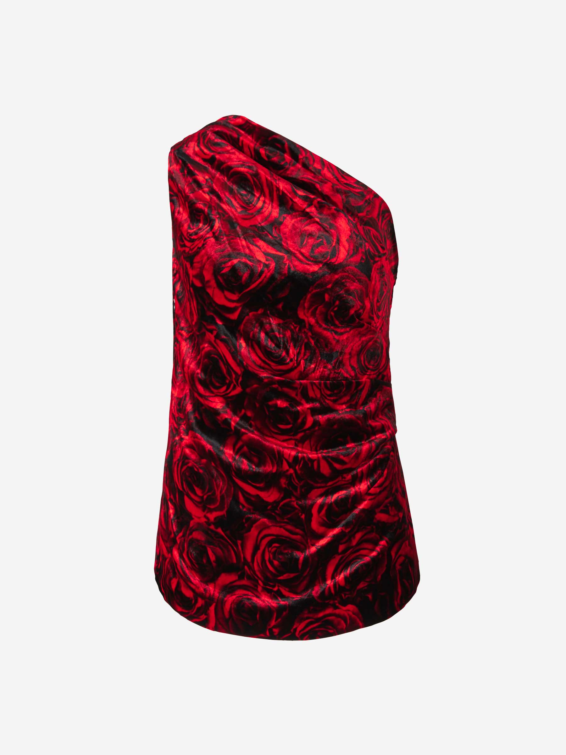 Outlet online Dries Van Noten Mujer Top Terciopelo Rosas color Rojo sku 703-001704 01 - Foto 1