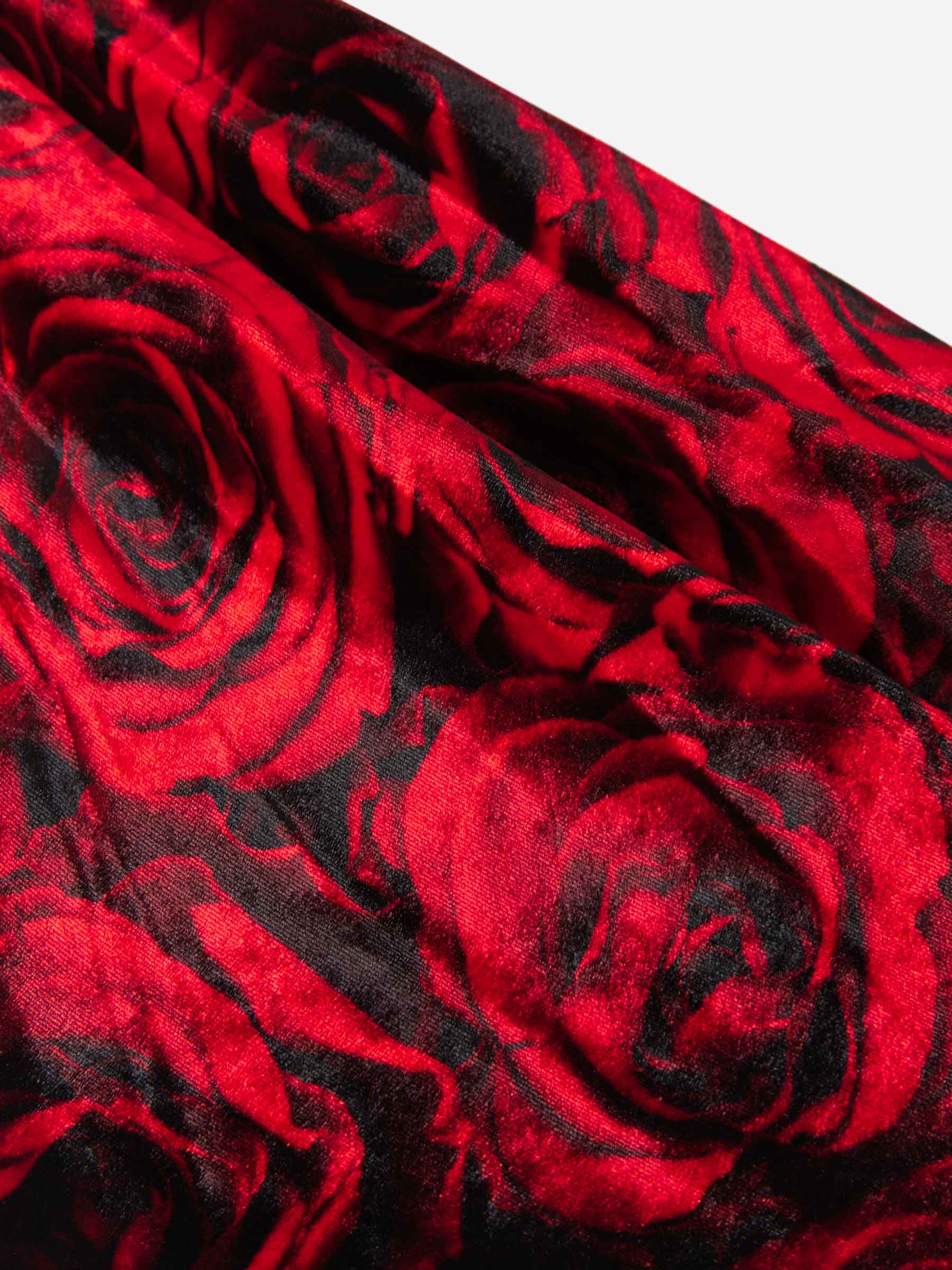 Outlet online Dries Van Noten Mujer Top Terciopelo Rosas color Rojo sku 703-001704 01 - Foto 3