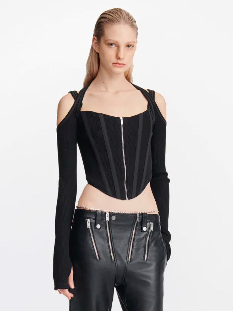Outlet online Dion Lee Mujer Top Corsé Punto color Negro sku 703-001885 01 - Foto 4