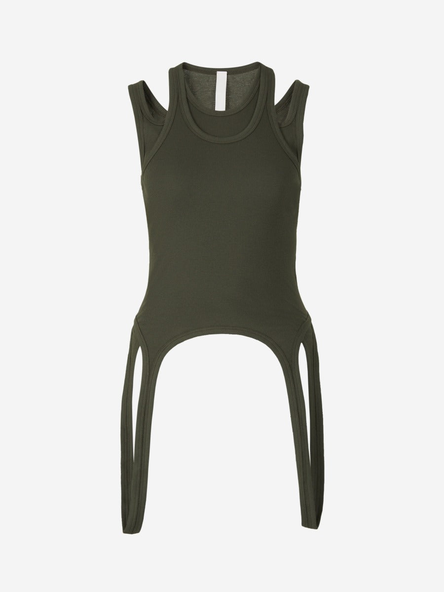 Dion Lee Top Doble Bucle color Verde Militar sku 703-002003 01 - Foto 1