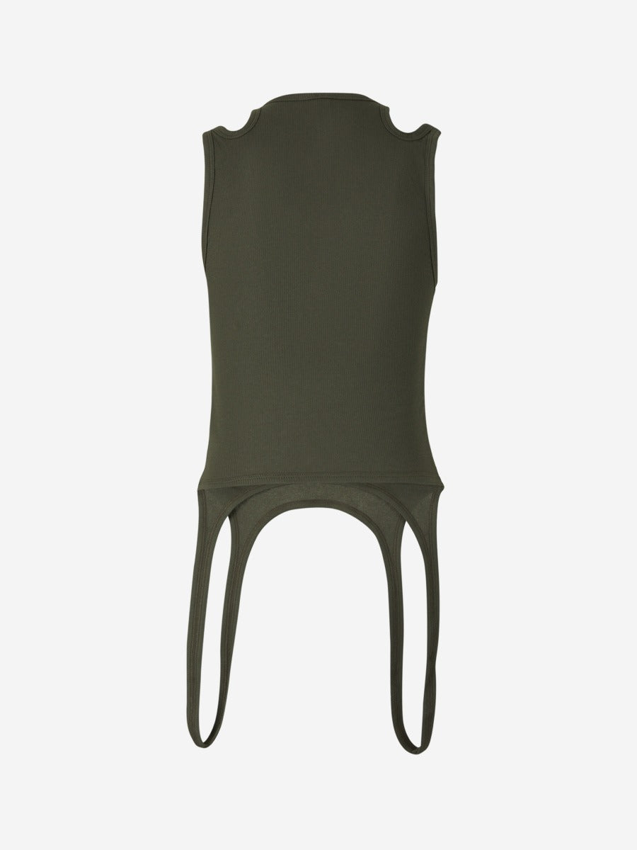 Dion Lee Top Doble Bucle color Verde Militar sku 703-002003 01 - Foto 2