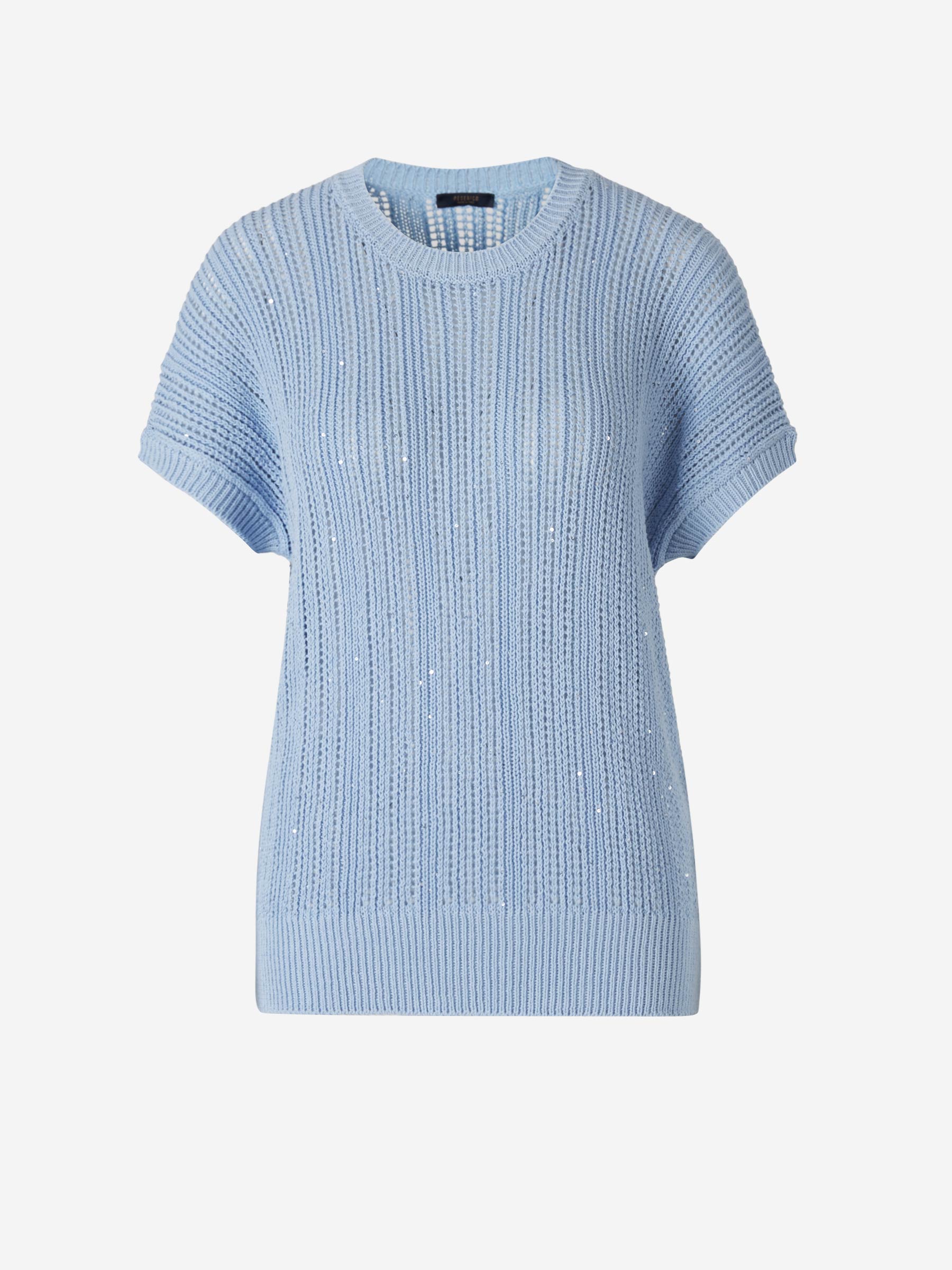 Outlet online Peserico Mujer Jersey Punto Lentejuelas color Azul Cielo sku 711-002488 01 - Foto 1