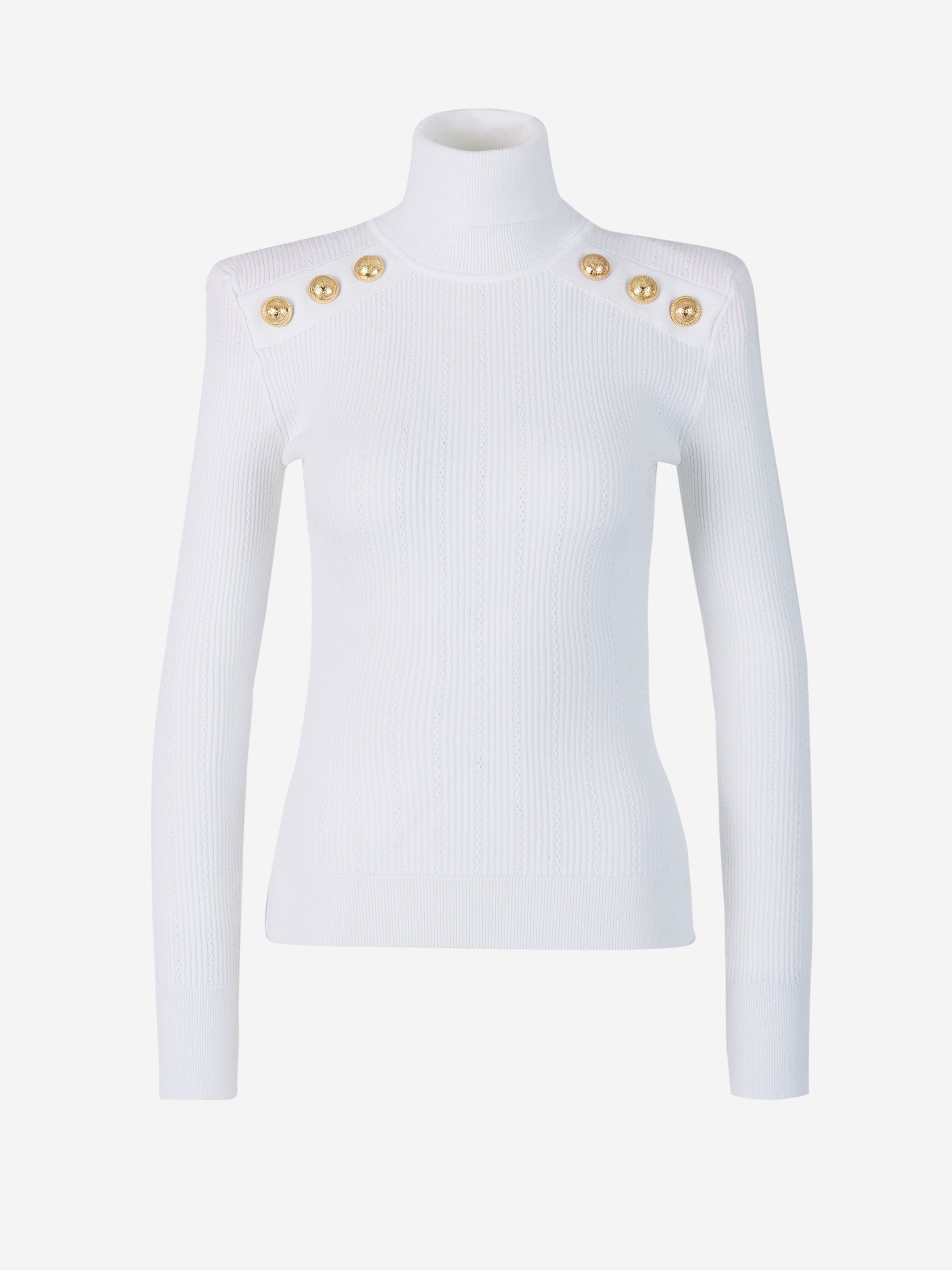 Balmain Jersey Punto Cuello Alto color Blanco sku 711-002848 01 - Foto 1