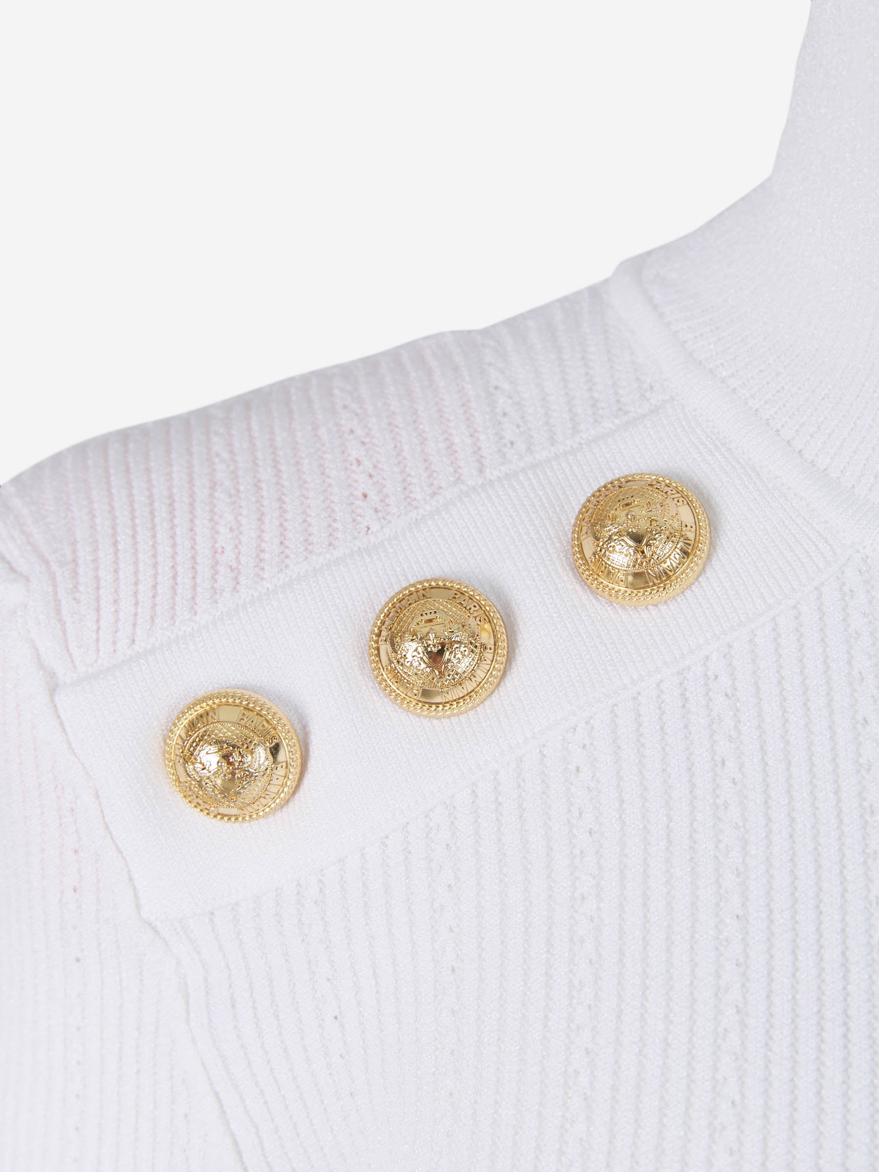 Balmain Jersey Punto Cuello Alto color Blanco sku 711-002848 01 - Foto 4