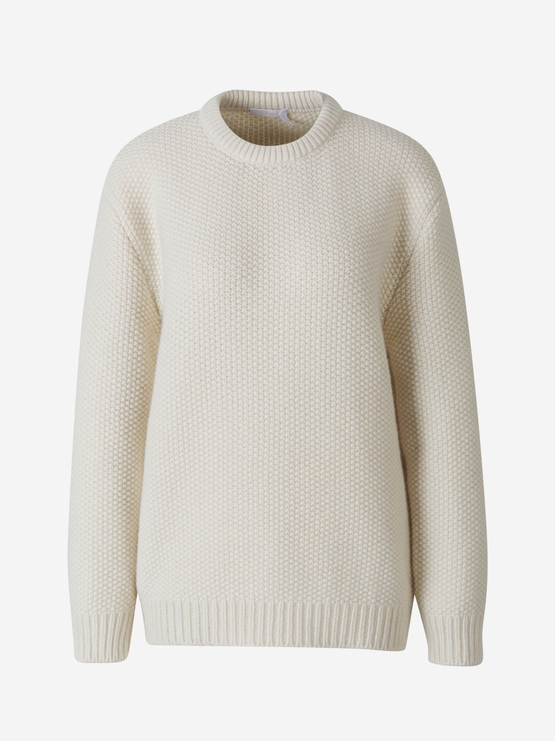 Outlet online Chloé Mujer Jersey Punto Cashmere color Marfil sku 711-002889 01 - Foto 2
