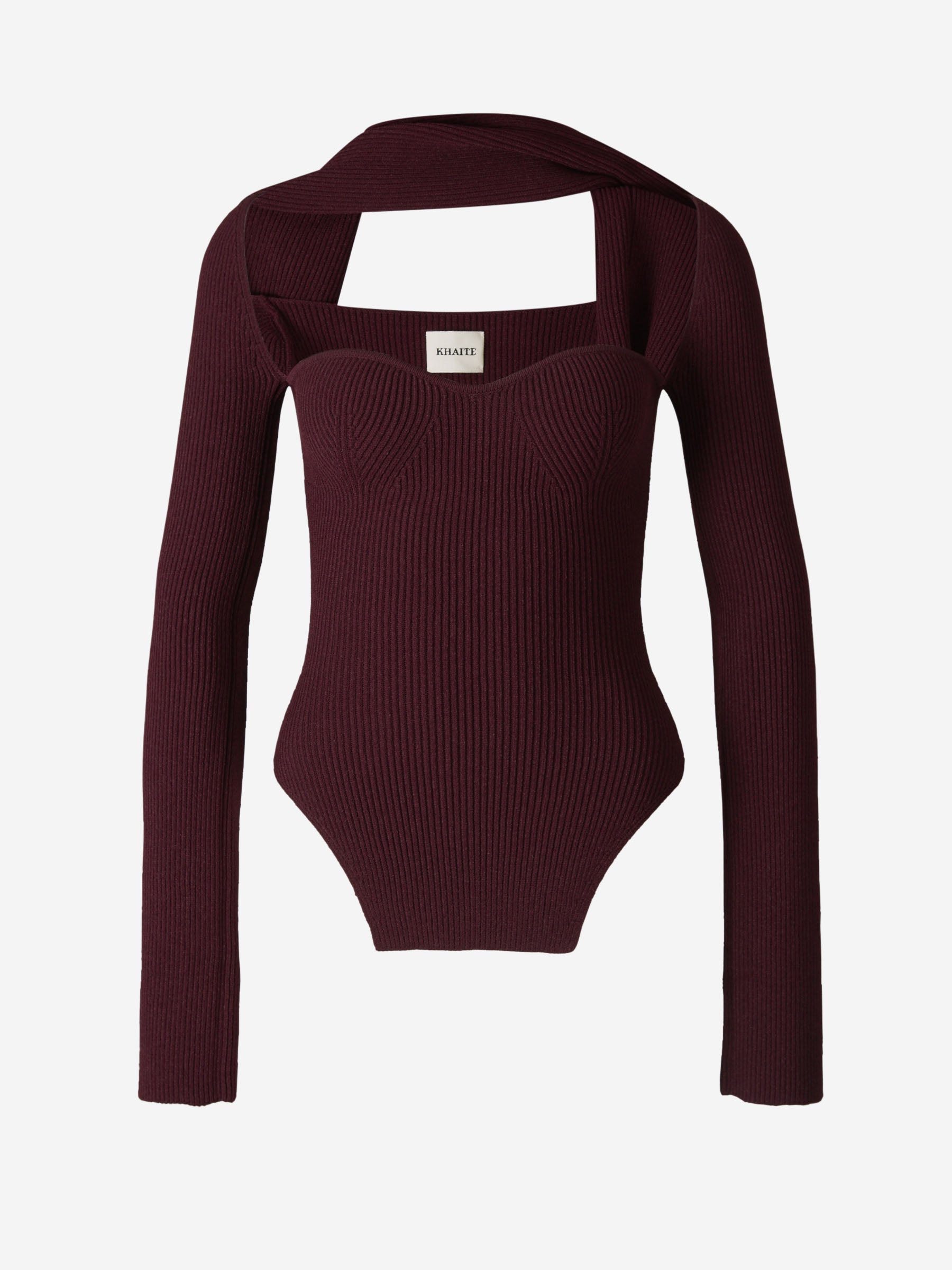 Khaite Top Canalé Maddy color Burdeos sku 711-002900 01 - Foto 1