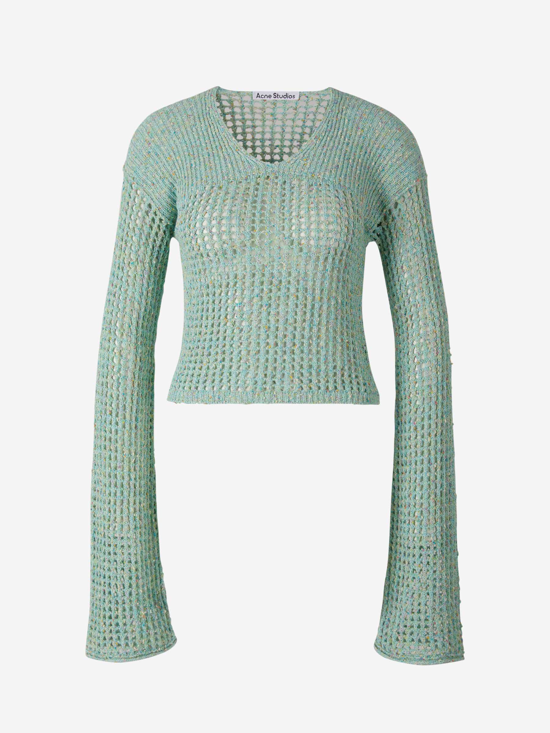 Outlet online Acne Studios Mujer Jersey Calado Cropped color Turquesa sku 711-002964 01 - Foto 1