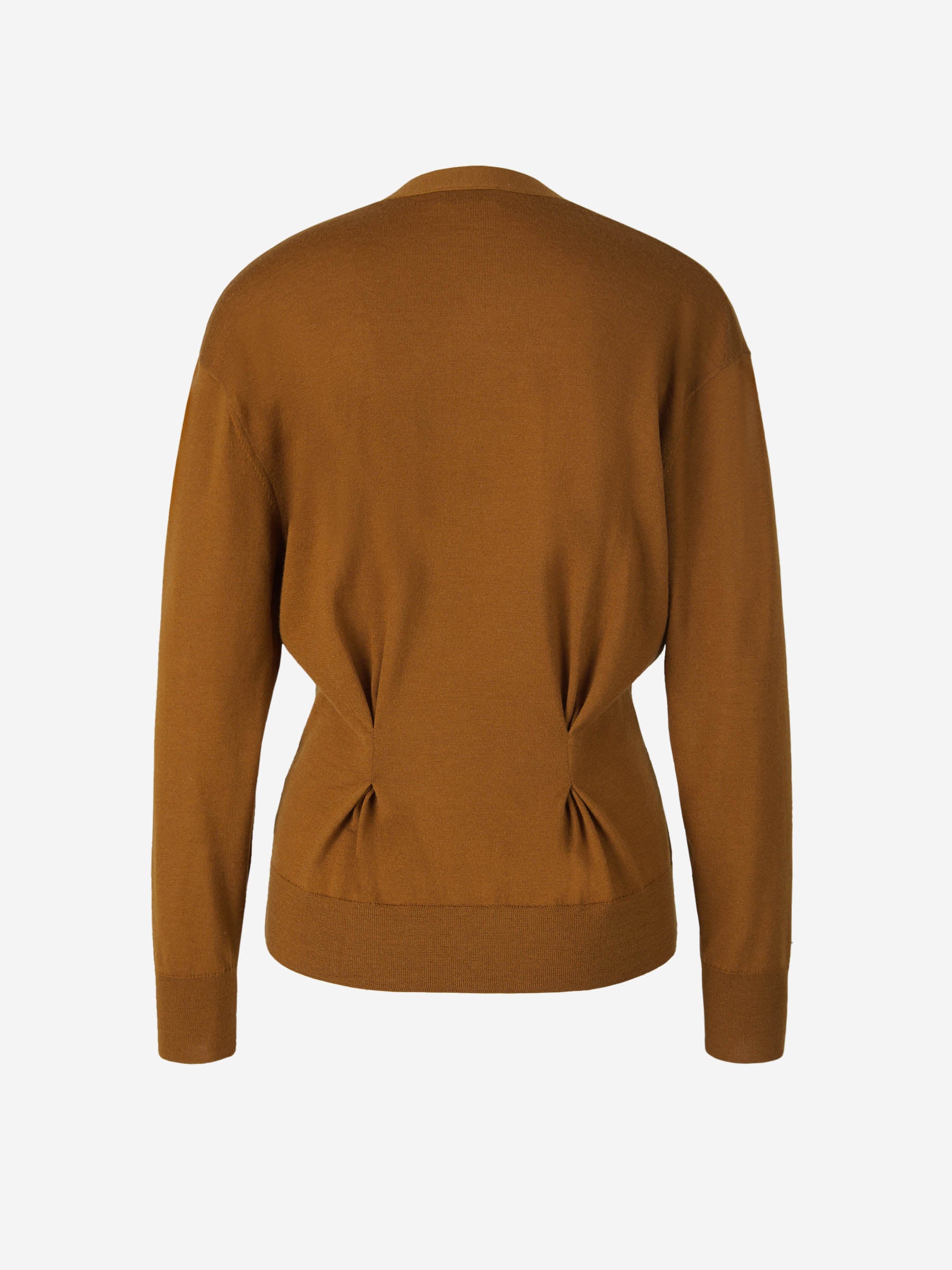 Dries Van Noten Cárdigan Punto Fino Lana color Mostaza sku 713-000172 02 - Foto 2