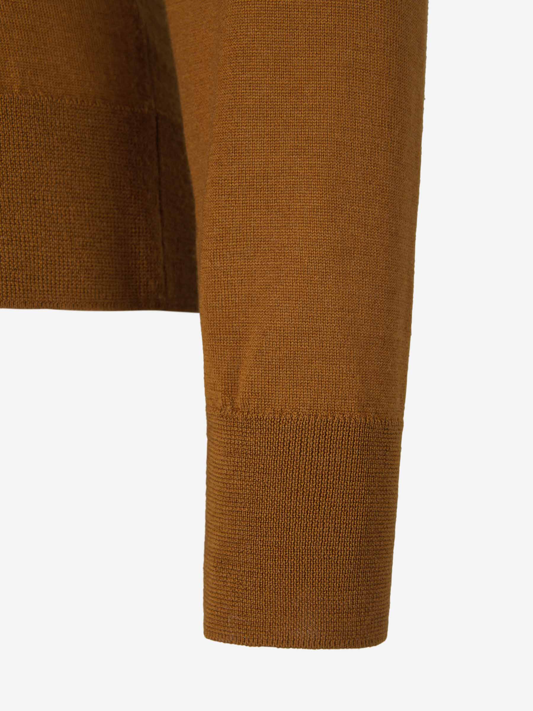 Dries Van Noten Cárdigan Punto Fino Lana color Mostaza sku 713-000172 02 - Foto 5