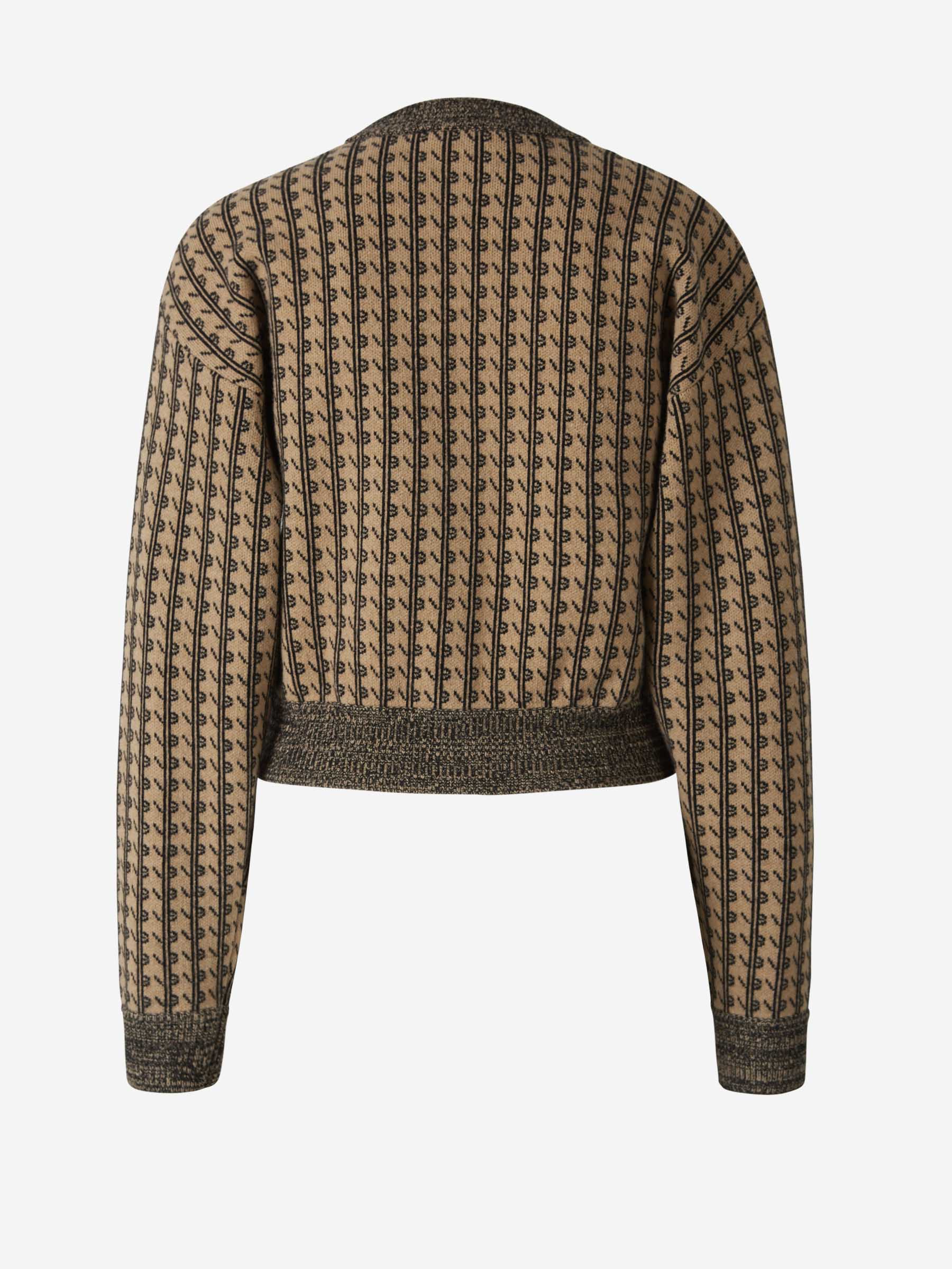 Victoria Beckham Cárdigan Punto Monograma color Beis sku 713-000186 01 - Foto 2