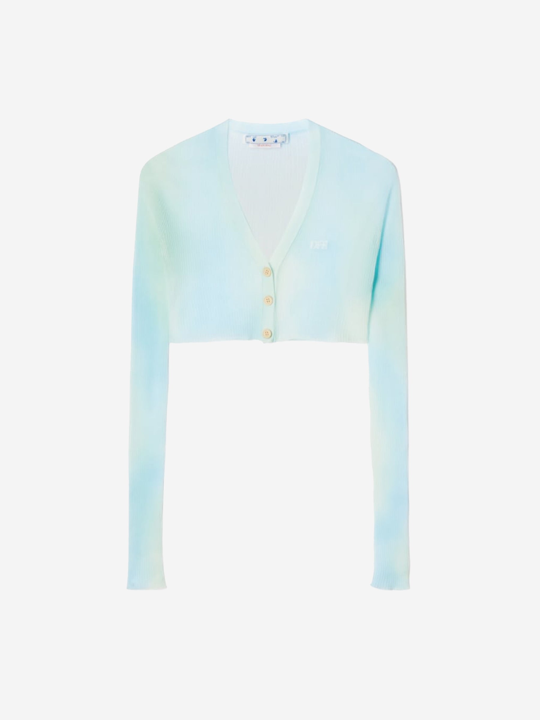 Off-White Cárdigan Cropped Logo color Azul Cielo sku 713-000199 01 - Foto 1