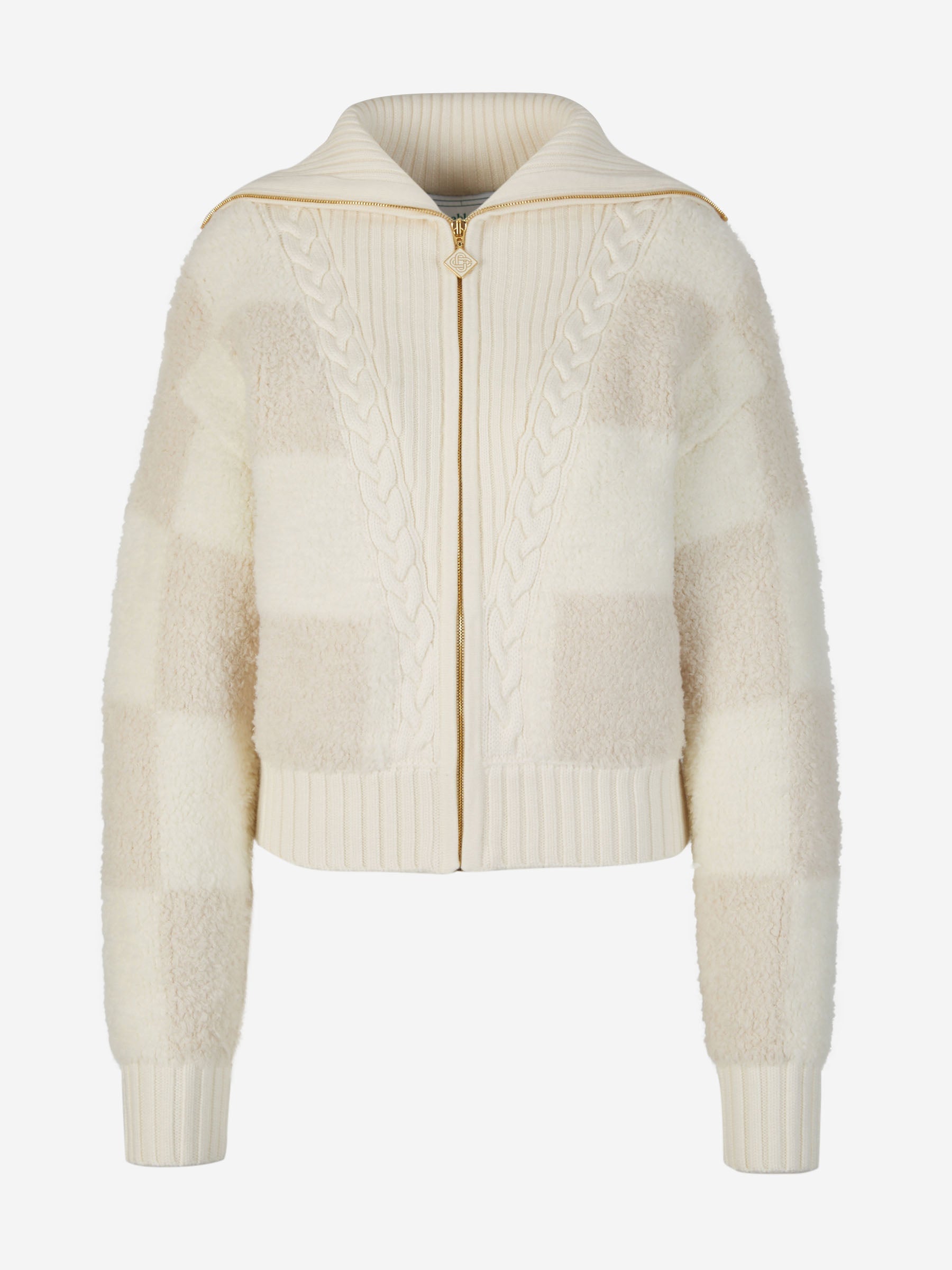 Casablanca Cárdigan Boucle Cuadros color Beis sku 713-000231 01 - Foto 1