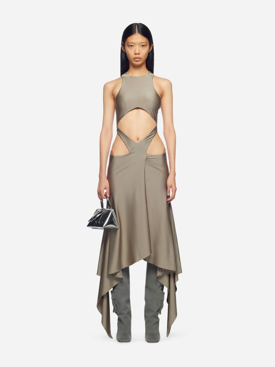 Outlet online The Attico Mujer Vestido Magnolia color Verde Militar sku 721-000048 01 - Foto 5
