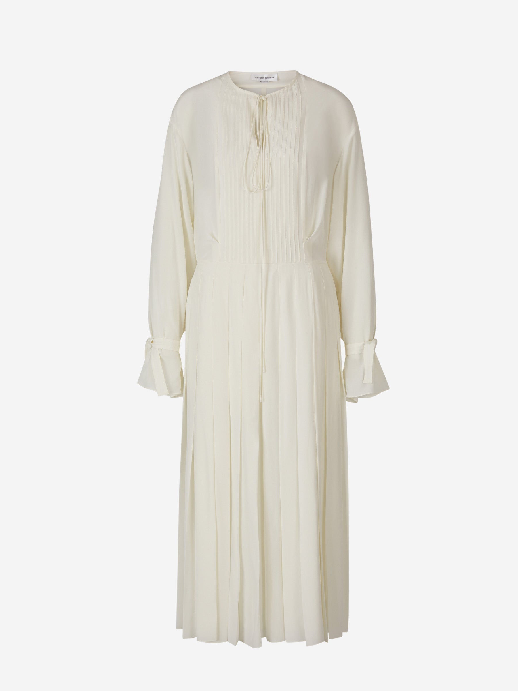 Outlet online Victoria Beckham Mujer Vestido Midi Plisado color Crema sku 721-000095 01 - Foto 1