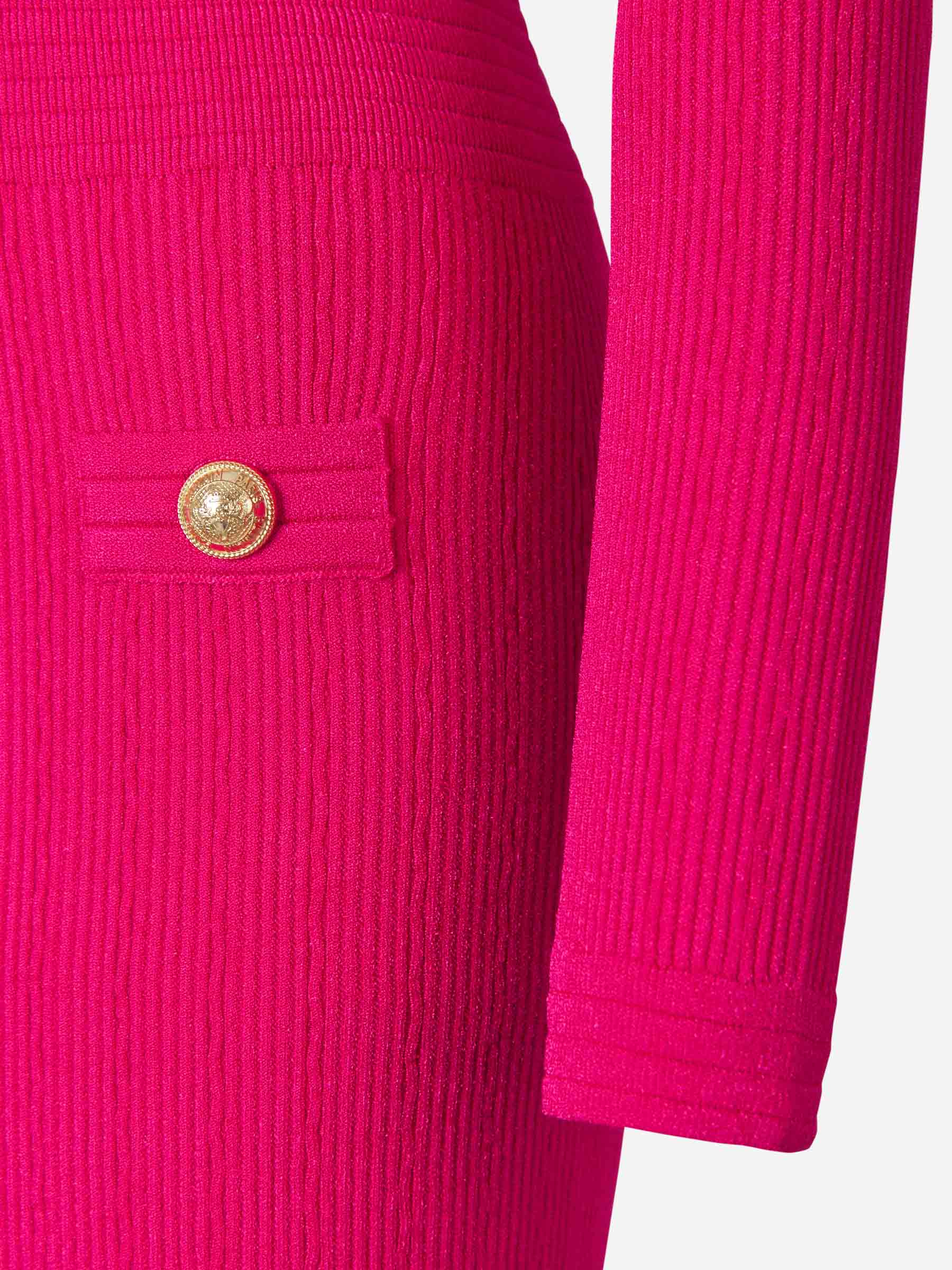 Balmain Vestido Punto Canalé color Fucsia sku 731-005521 01 - Foto 4